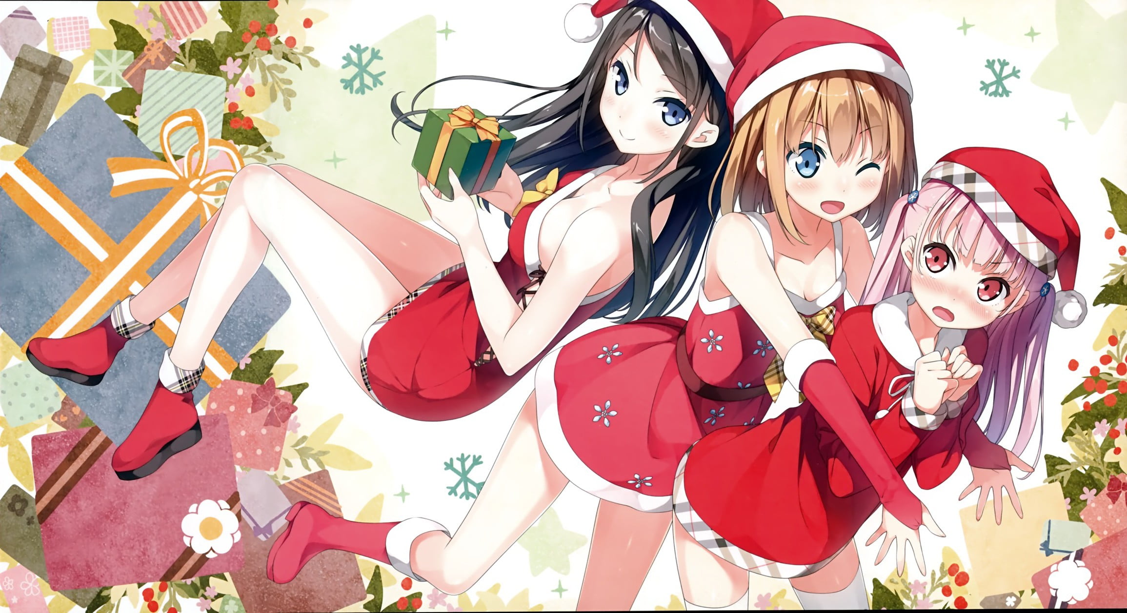 human representation, women, anime, people, representation, clothing, plant, nature, young women, three, celebration, portrait, wearing, female likeness, HD Wallpaper