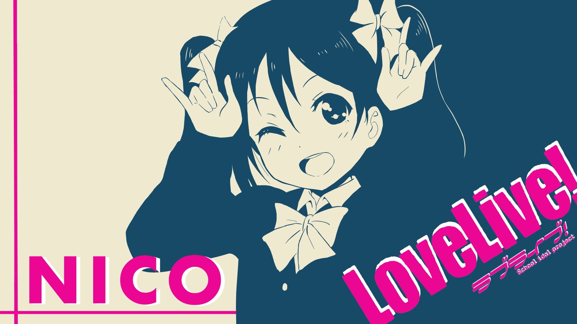 mammal, human hand, anime girls, Love Live!, people, females, happiness, Yazawa Nico, communication, human body part, nico, open mouth, poster, night, emotion, HD Wallpaper
