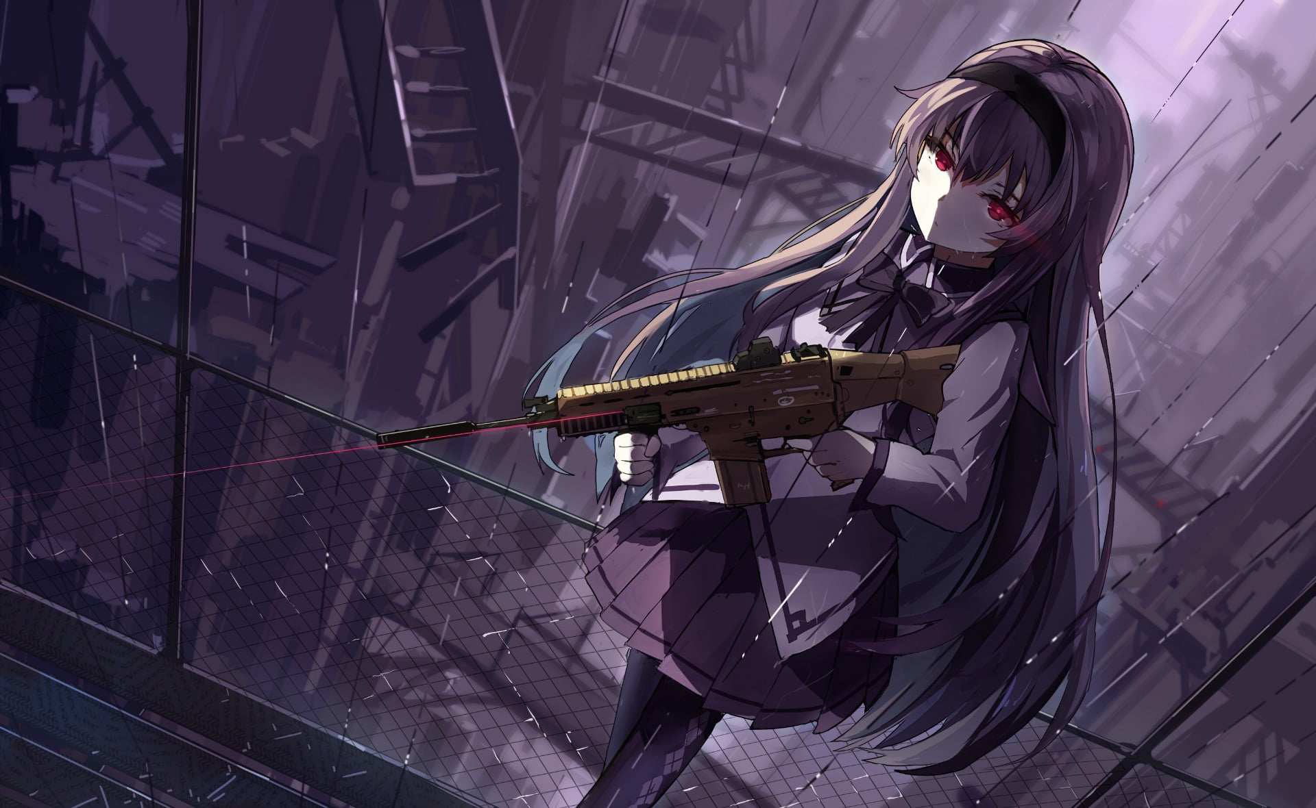 real people, young adult, one person, hairstyle, anime, Mahou Shoujo Madoka Magica, leisure activity, reflection, women, 1080P, arts culture and entertainment, HD Wallpaper