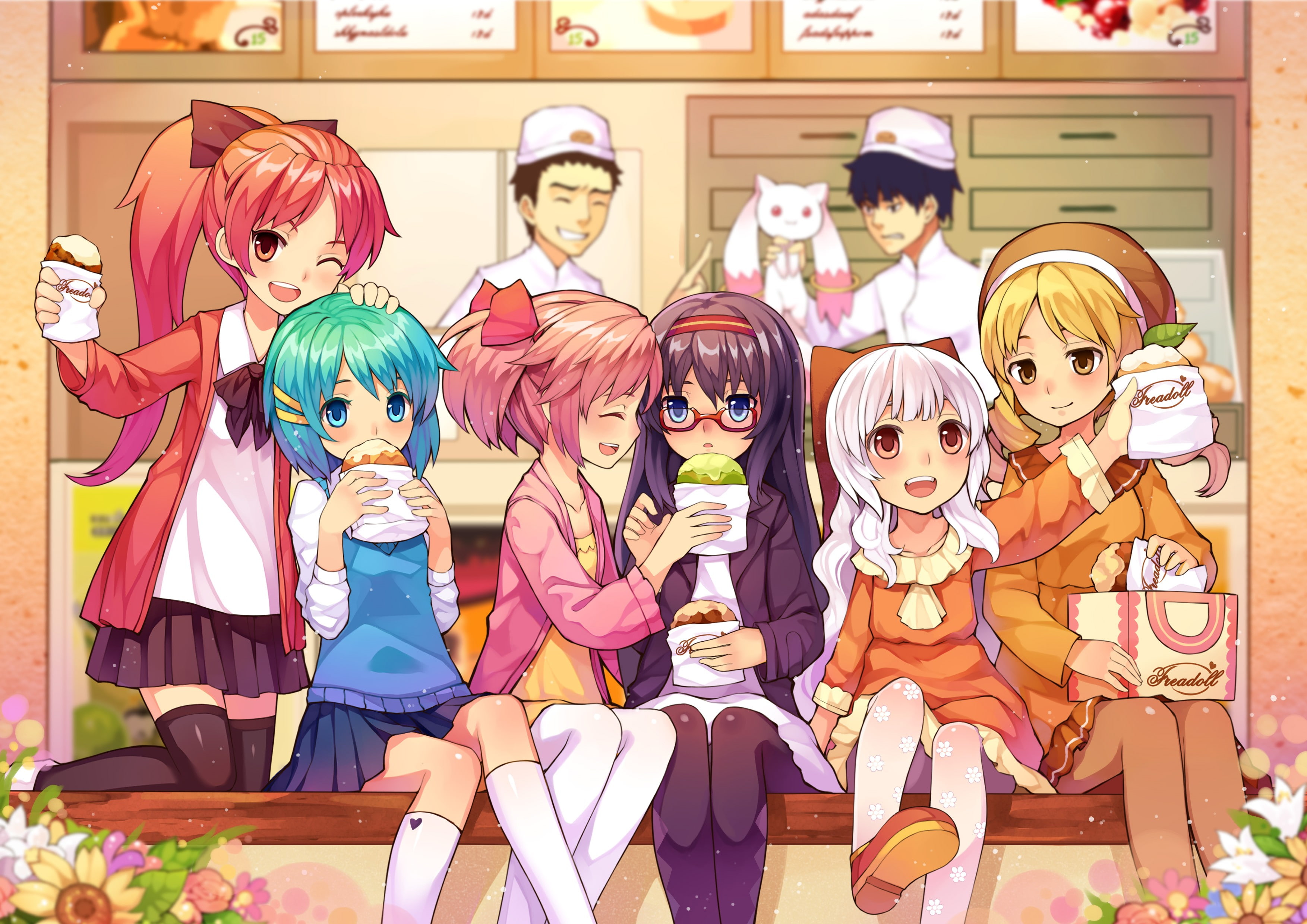 creativity, Mahou Shoujo Madoka Magica, art and craft, girls, craft, Momoe Nagisa, toy, women, Sakura Kyouko, childhood, male likeness, indoors, anime, HD Wallpaper