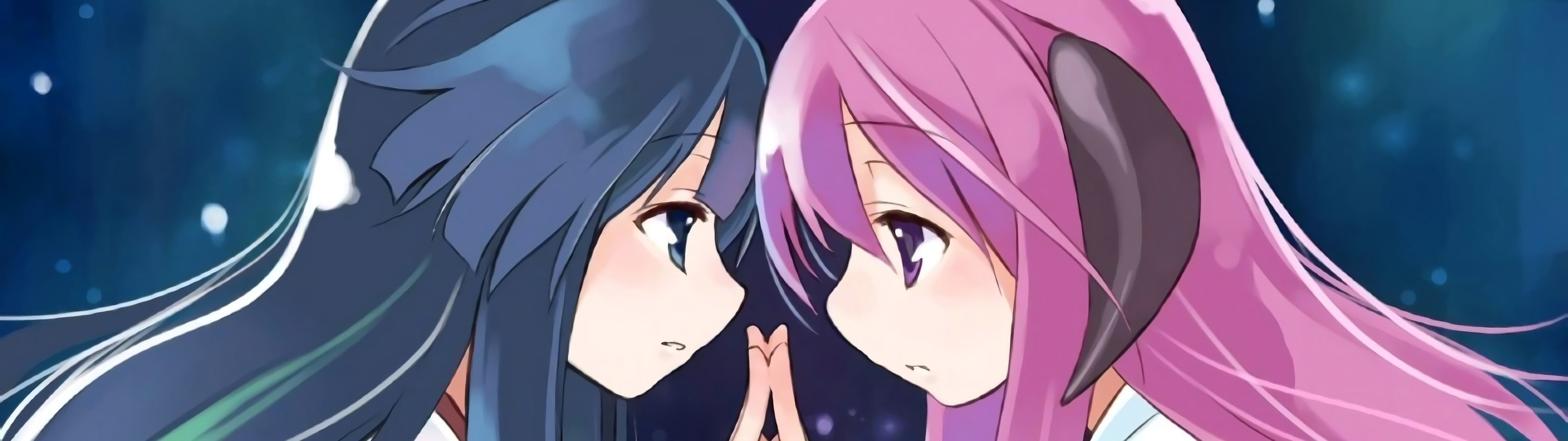 dual monitors, anime girls, 4K, HD Wallpaper