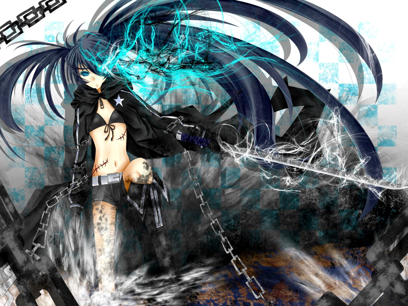 Black Rock Shooter, Strength (Black Rock Shooter), 720P, anime, anime girls, HD Wallpaper