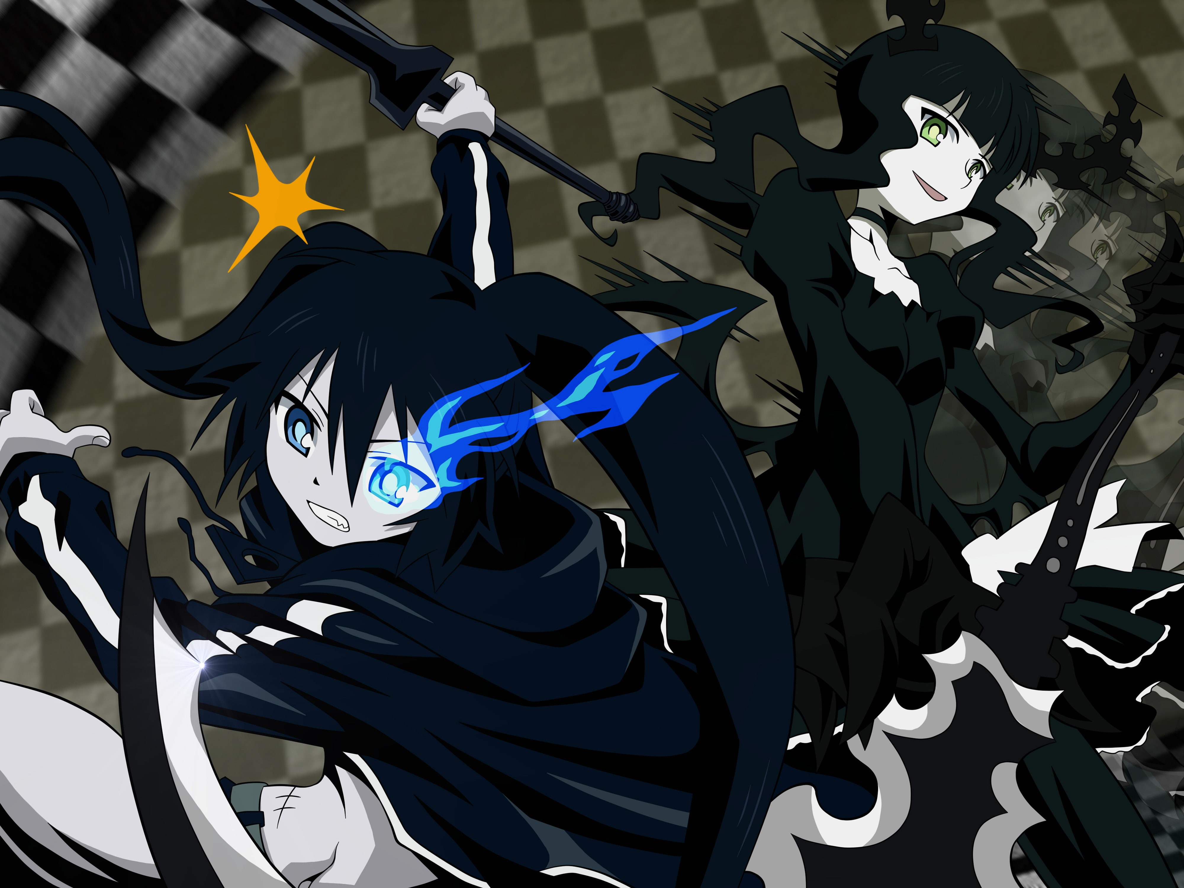 4K, Black Rock Shooter, Strength (Black Rock Shooter), anime girls, Dead Master, anime, HD Wallpaper