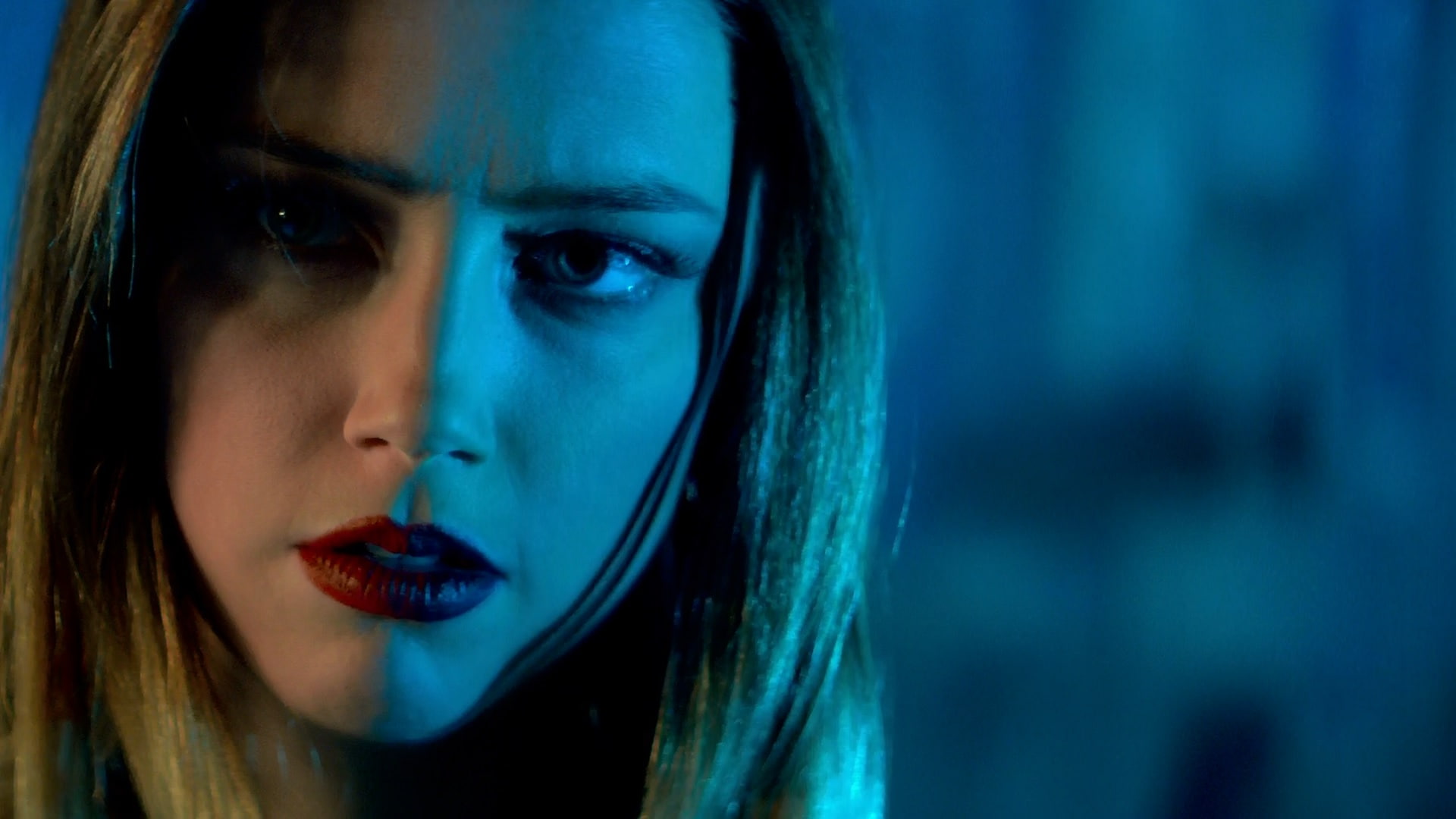 1080P, blue, beauty, human lips, young adult, young women, contemplation, hair, beautiful woman, 3 Days To Kill, human face, one person, hairstyle, make-up, HD Wallpaper