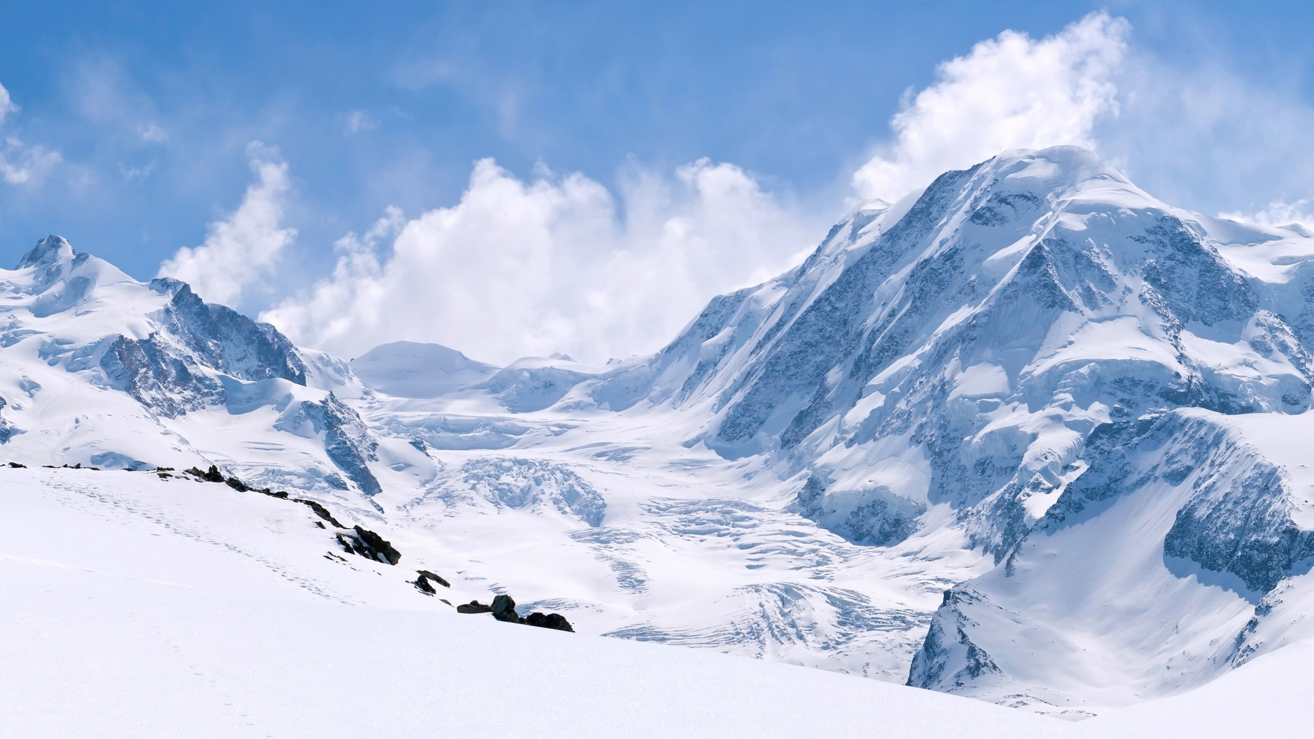 capped, Winter, World, Thick, 2K, White, Snow, Mountains, HD Wallpaper