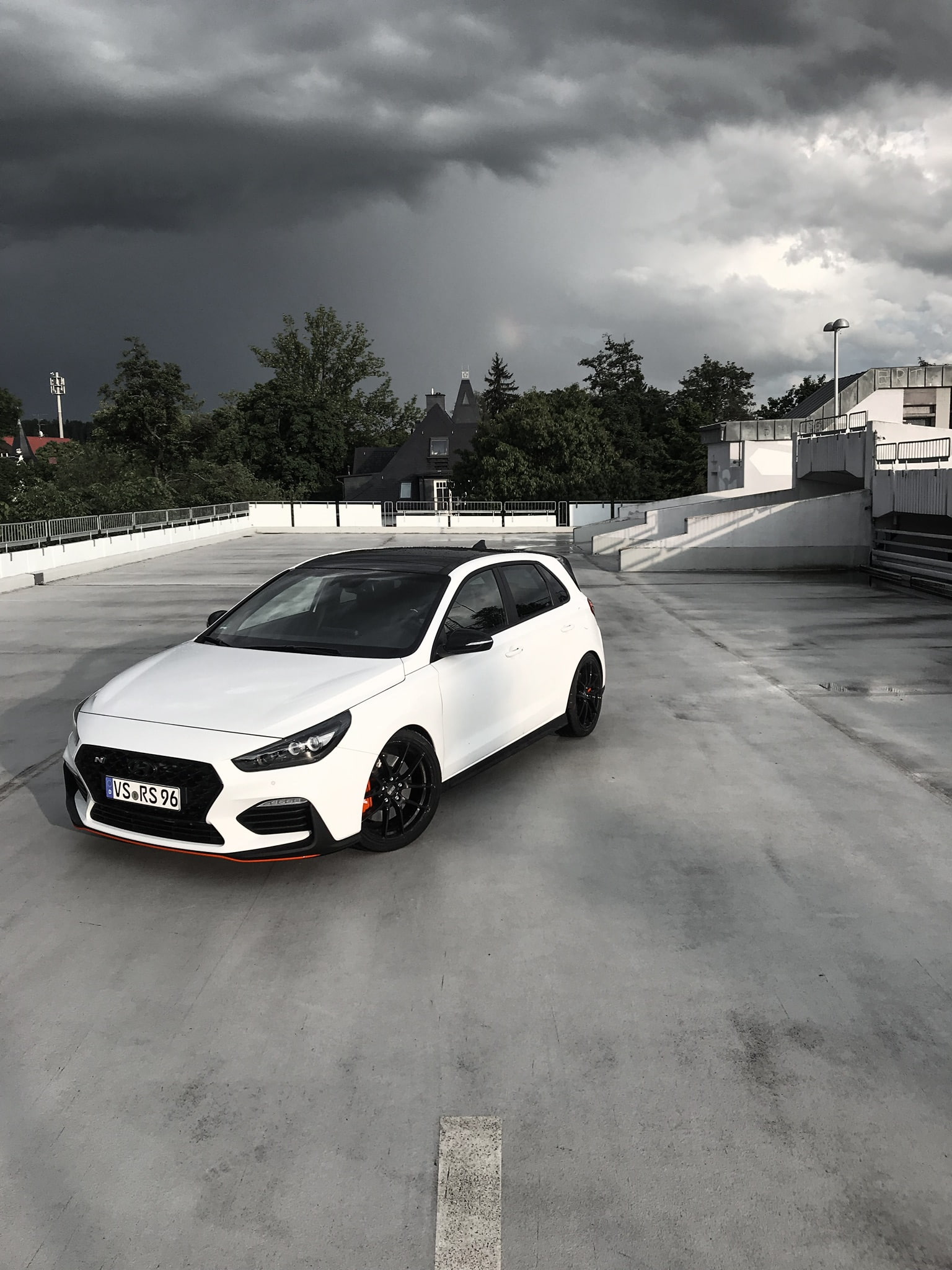 storm, mode of transportation, motor vehicle, plant, no people, i30N, nature, storm cloud, Hyundai, architecture, transportation, communication, tree, sky, Phone HD Wallpaper