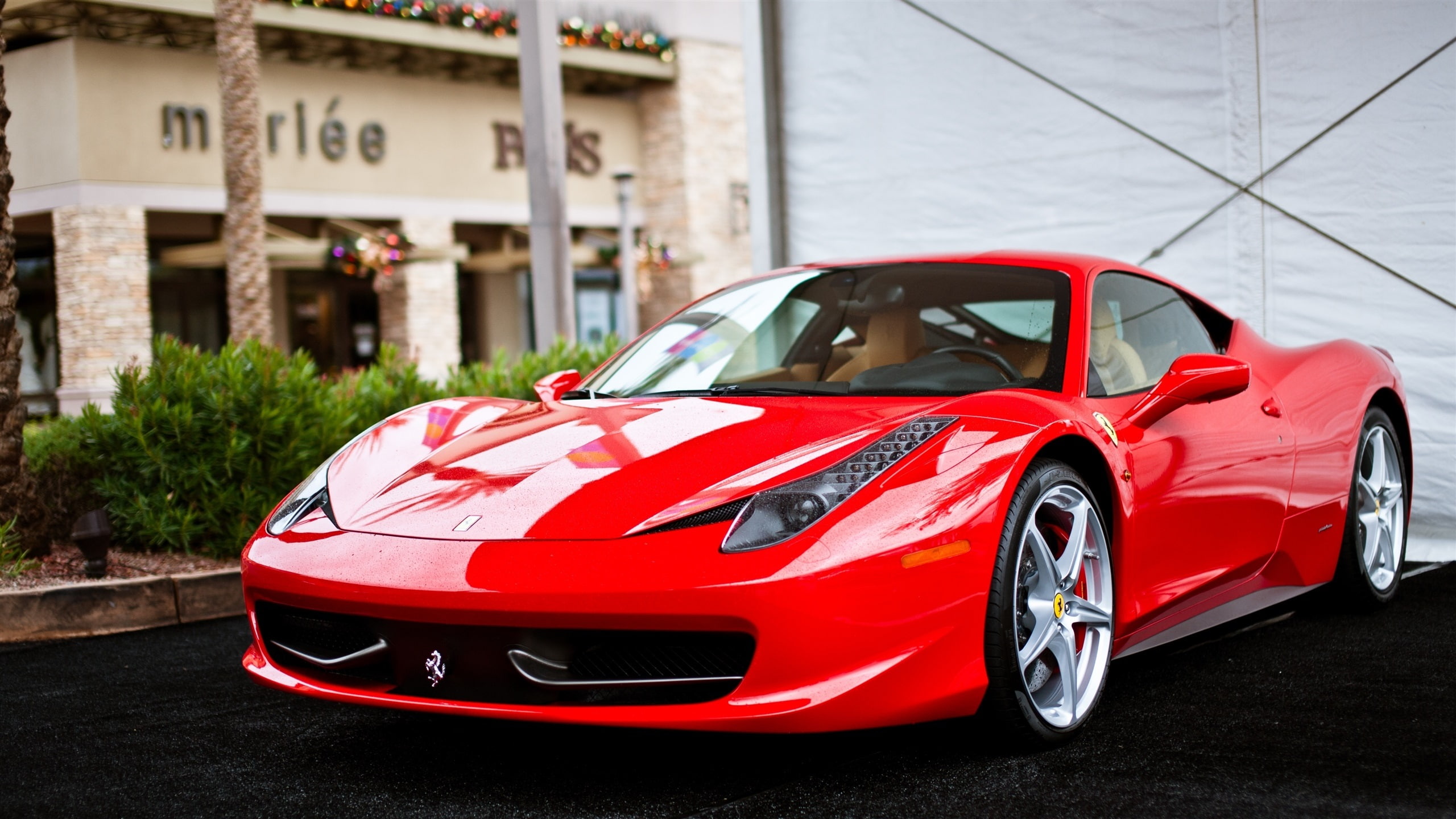 Front, View, italia, 2K, Ferrari, Supercar, Red, HD Wallpaper