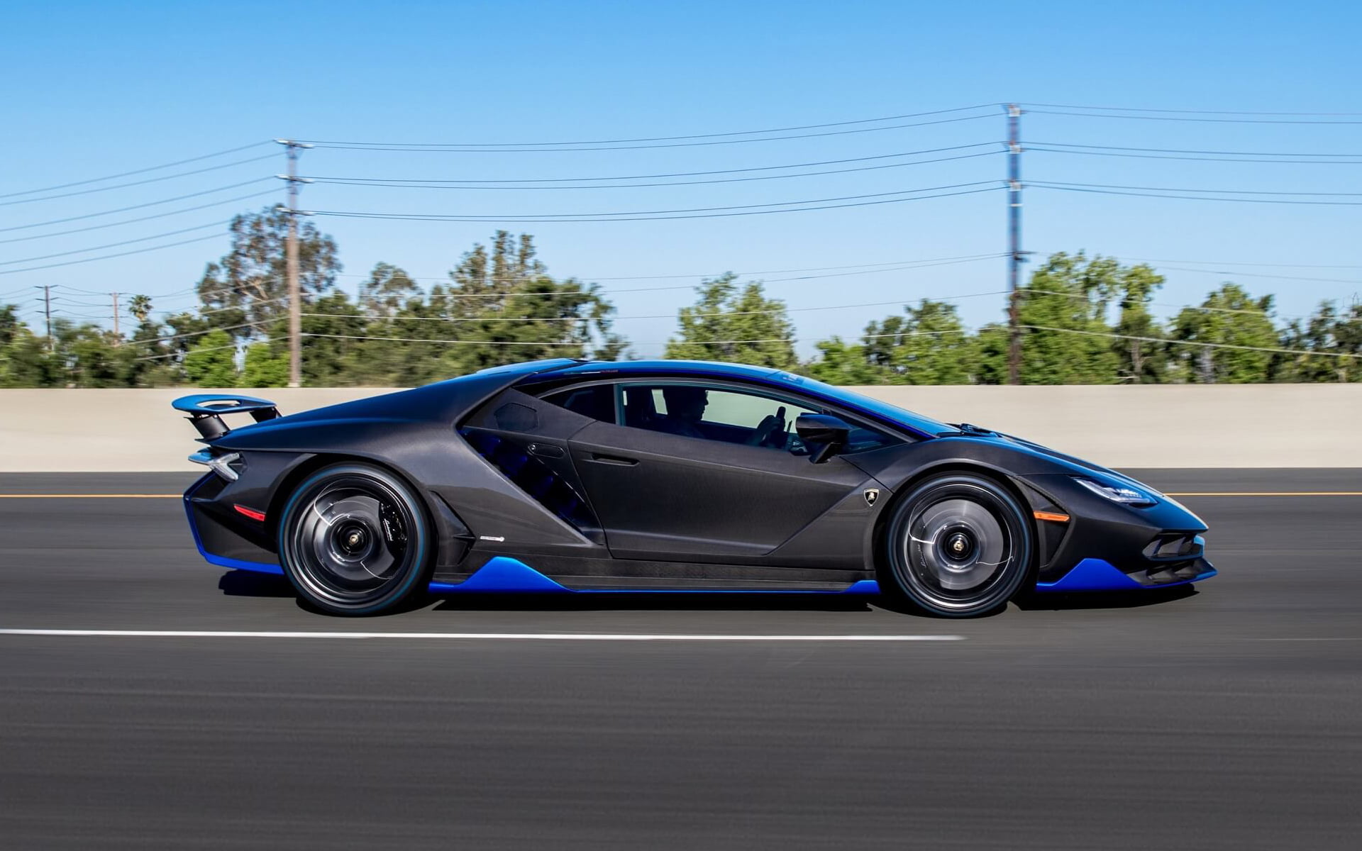 vehicle, car, side view, Lamborghini Centenario, 1080P, black cars, HD Wallpaper