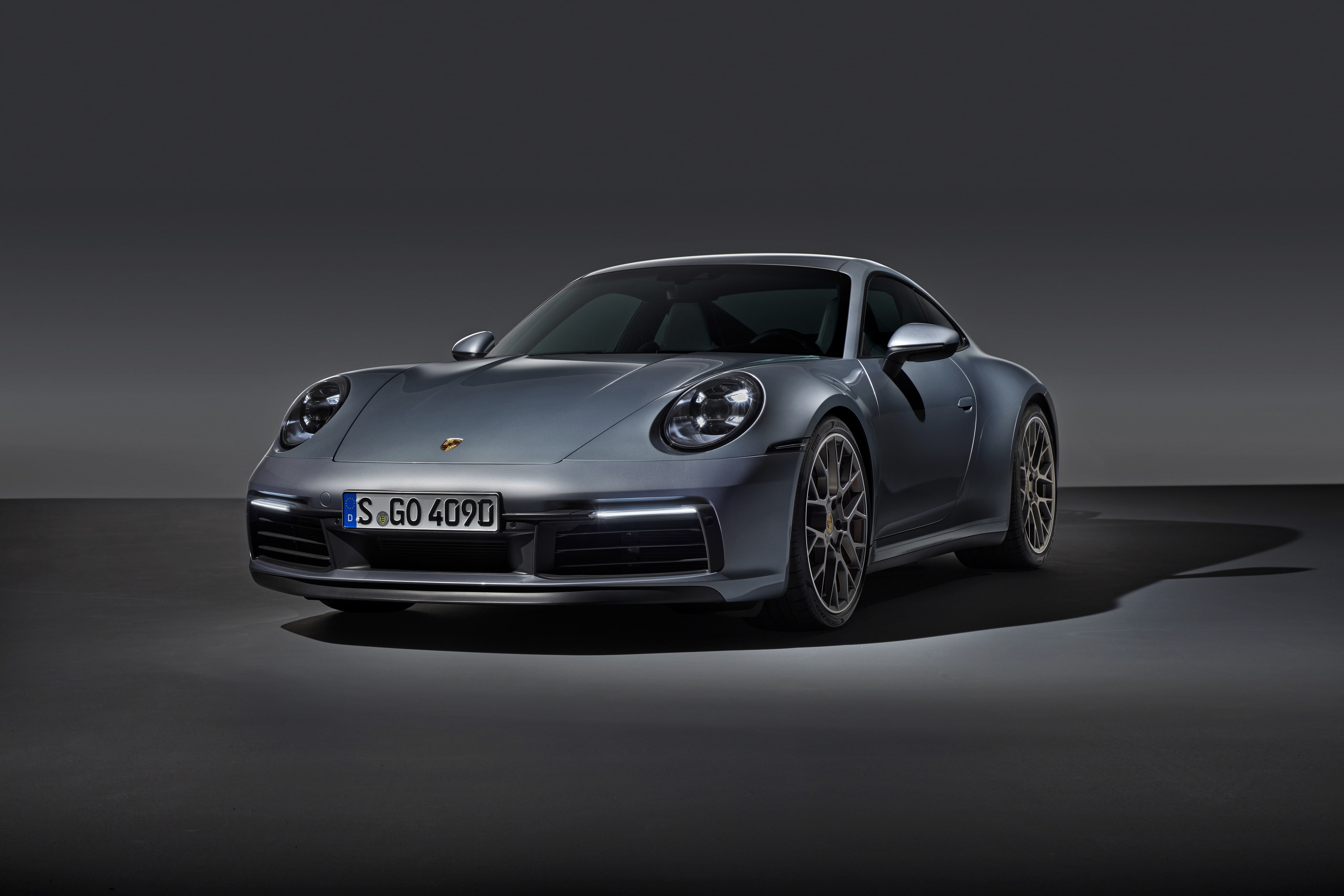 4K, 992, grey, background, 911, Carrera 4S, coupe, 2019, Porsche, HD Wallpaper