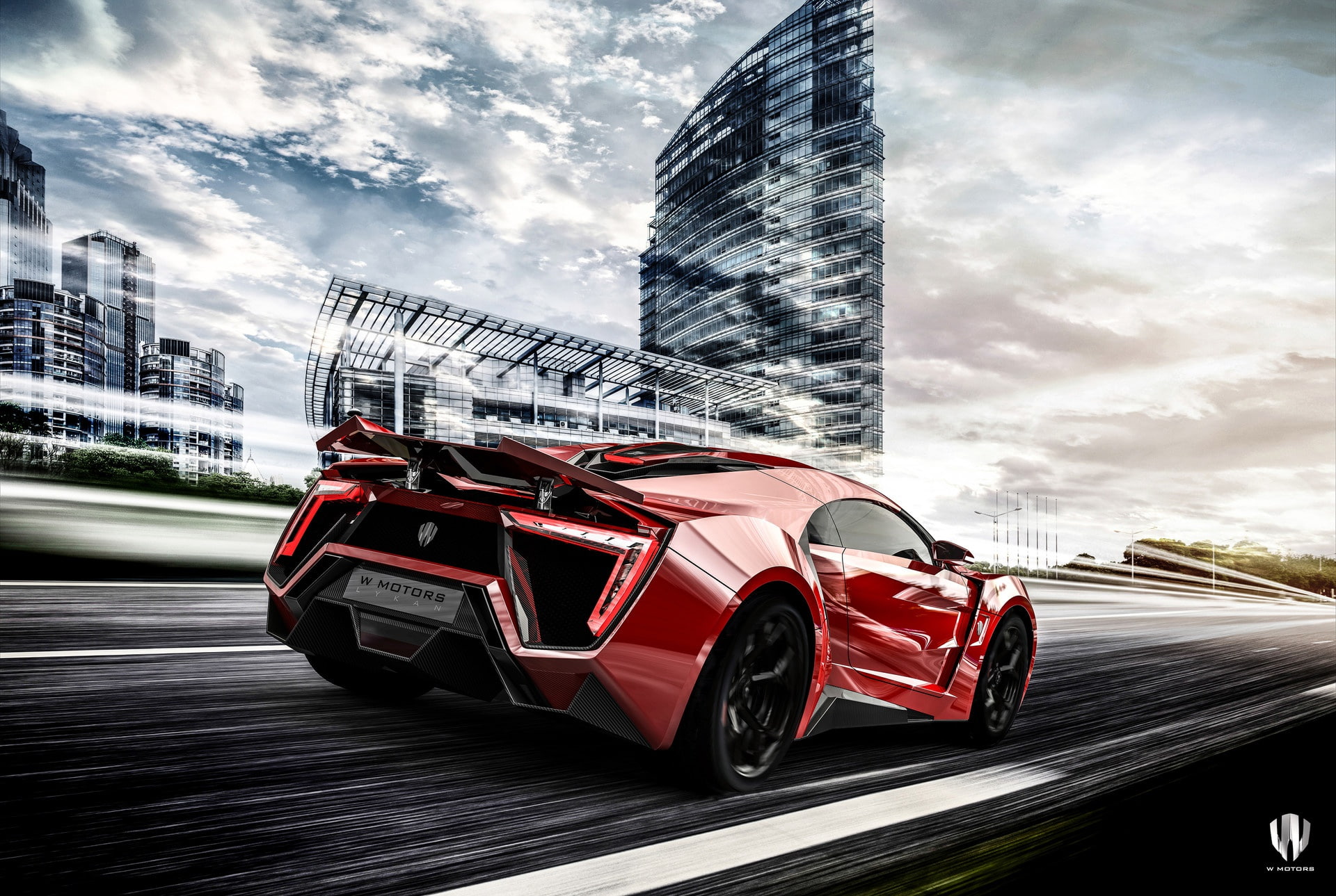 luxury, outdoors, mode of transportation, architecture, road, blurred motion, Benoit Fraylon, street, city, skyscraper, transportation, sky, cloud - sky, HD Wallpaper