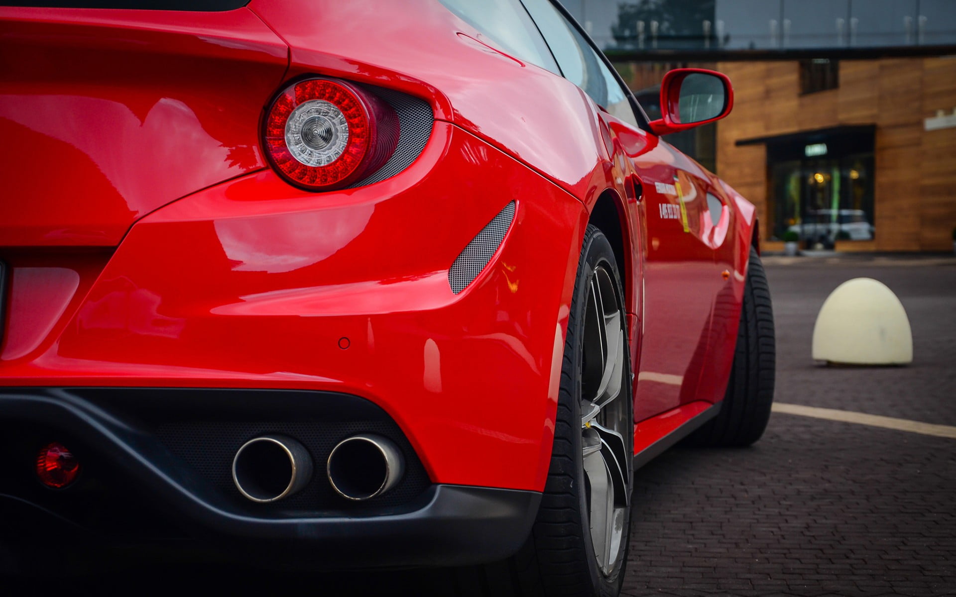 red, no people, travel, red cars, sports car, coupe, reflection, modern, land vehicle, 1080P, car, street, mode of transportation, close-up, rear view, HD Wallpaper