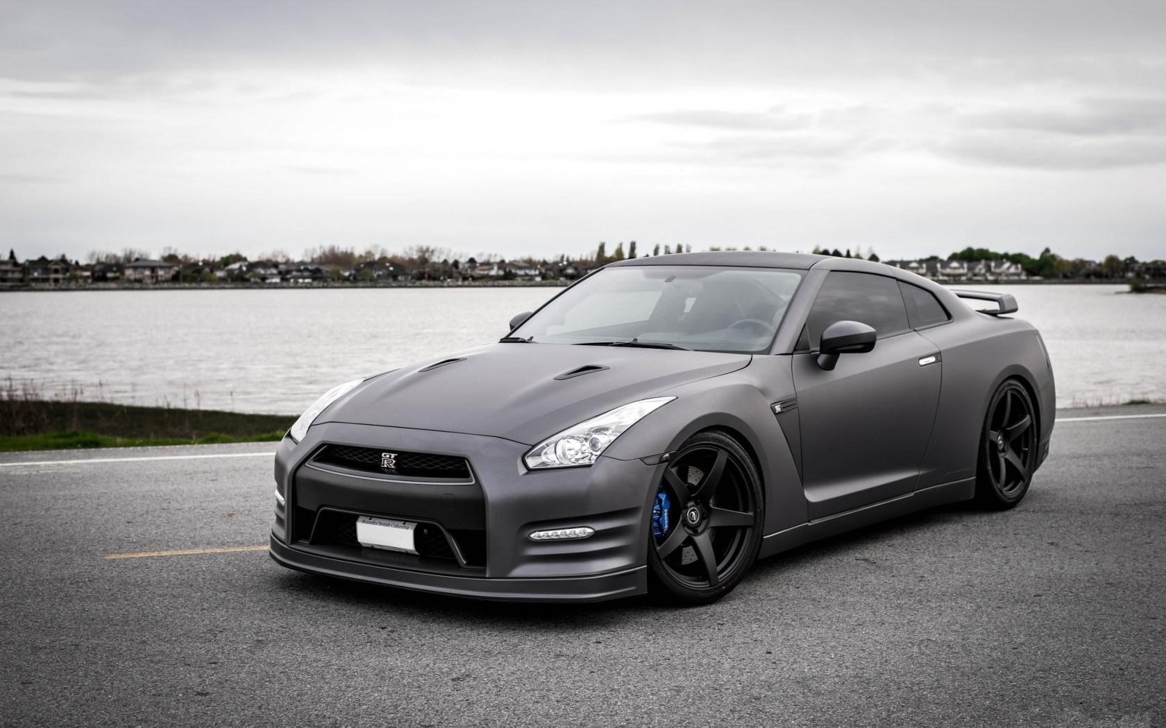 tuning, car, coupe, matte, r, gt-r, 720P, gt, nissan, silver, black, HD Wallpaper