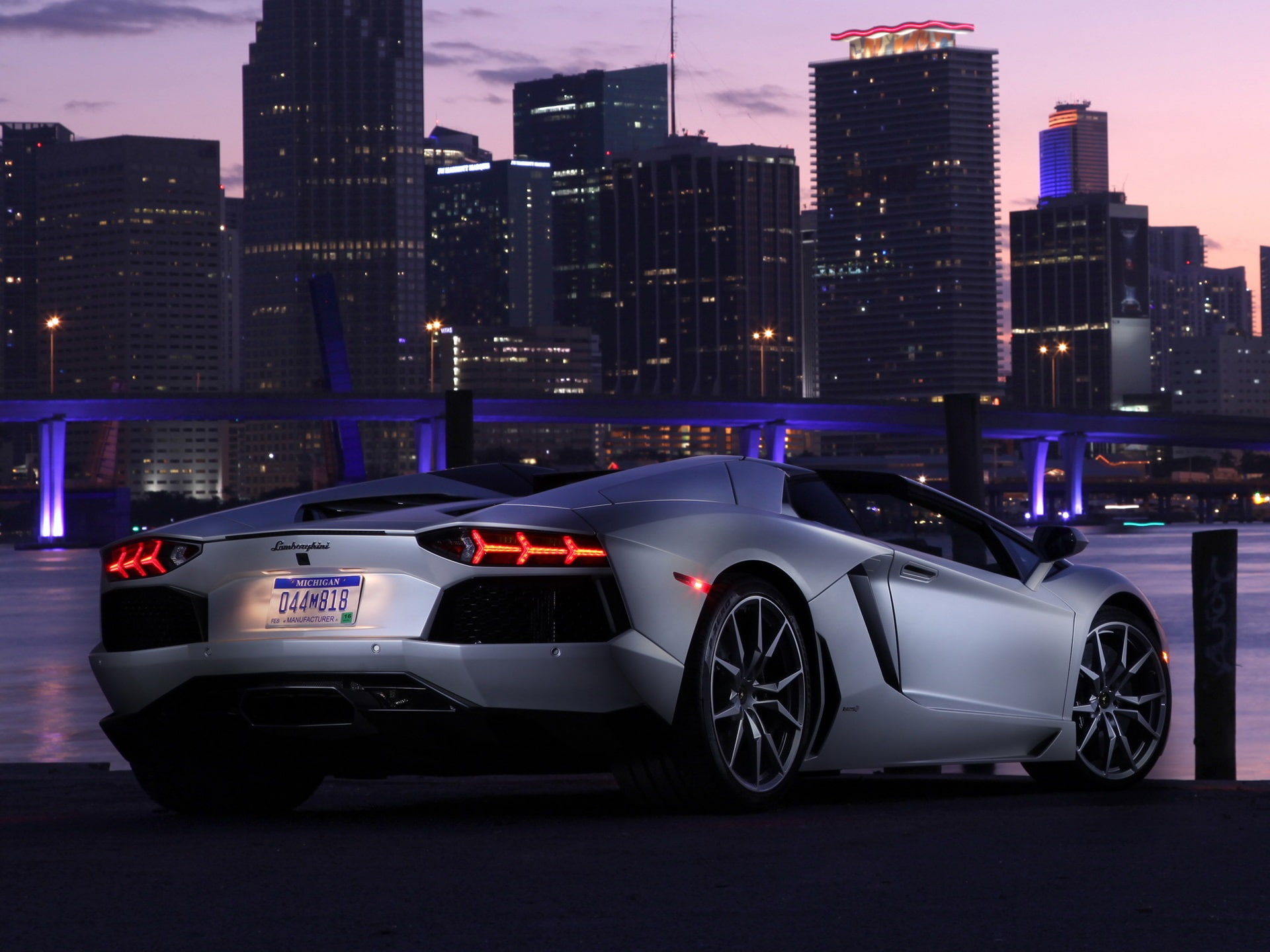 aventador, Supercar, Lamborghini, lp, City, Night, 1080P, HD Wallpaper