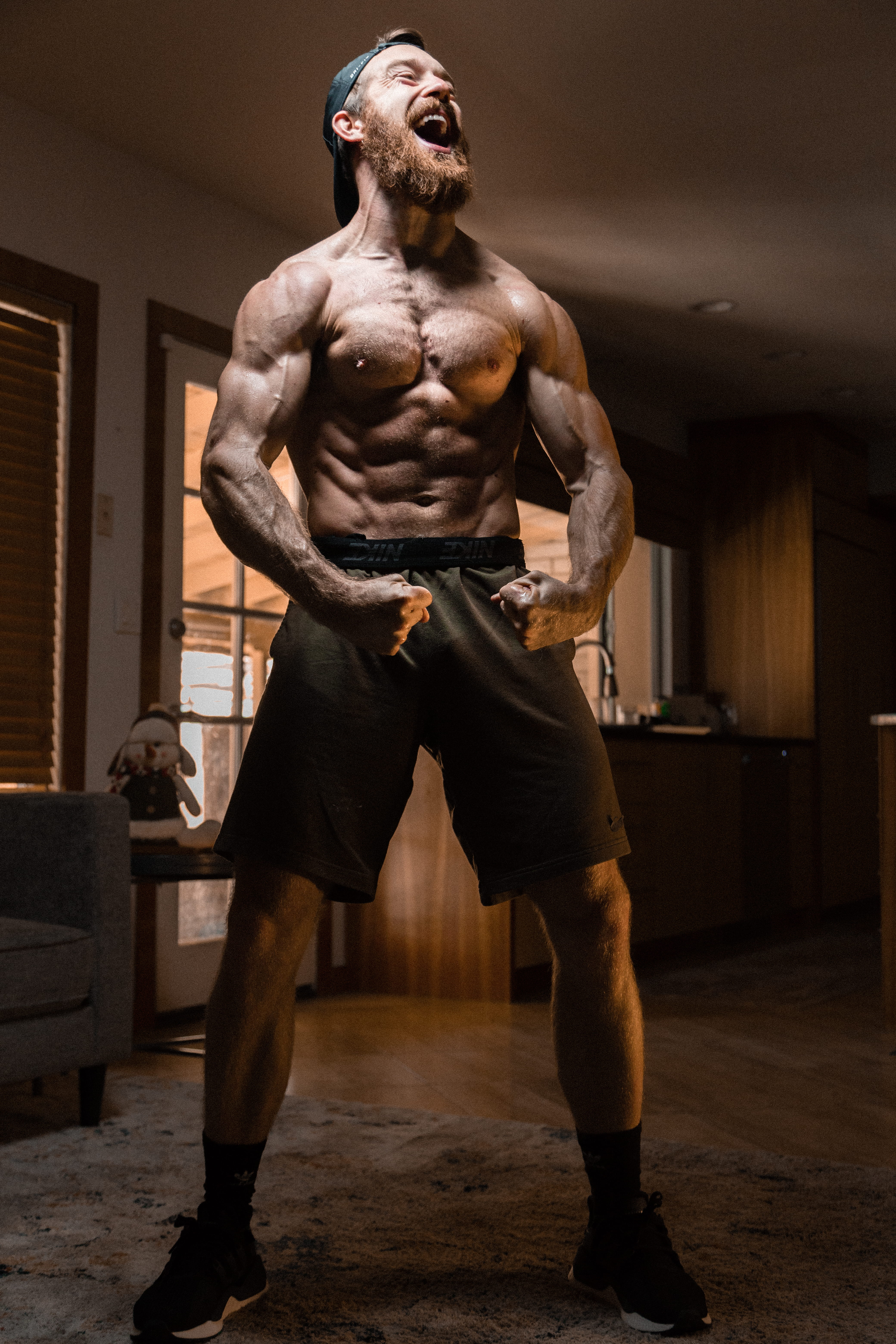 healthy lifestyle, statue, exercising, indoors, shirtless, full length, human representation, people, muscles, 5K, athlete, lifestyles, muscular build, Phone HD Wallpaper
