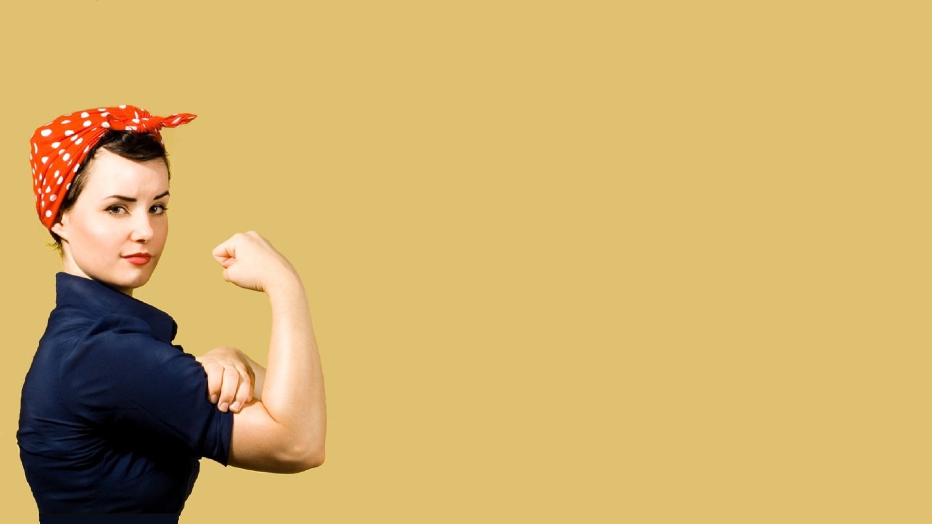 girl, 1080P, gesture, rosie the riveter, flexing, Cleansize Rosie, We can do it!, poster, woman, muscle, HD Wallpaper