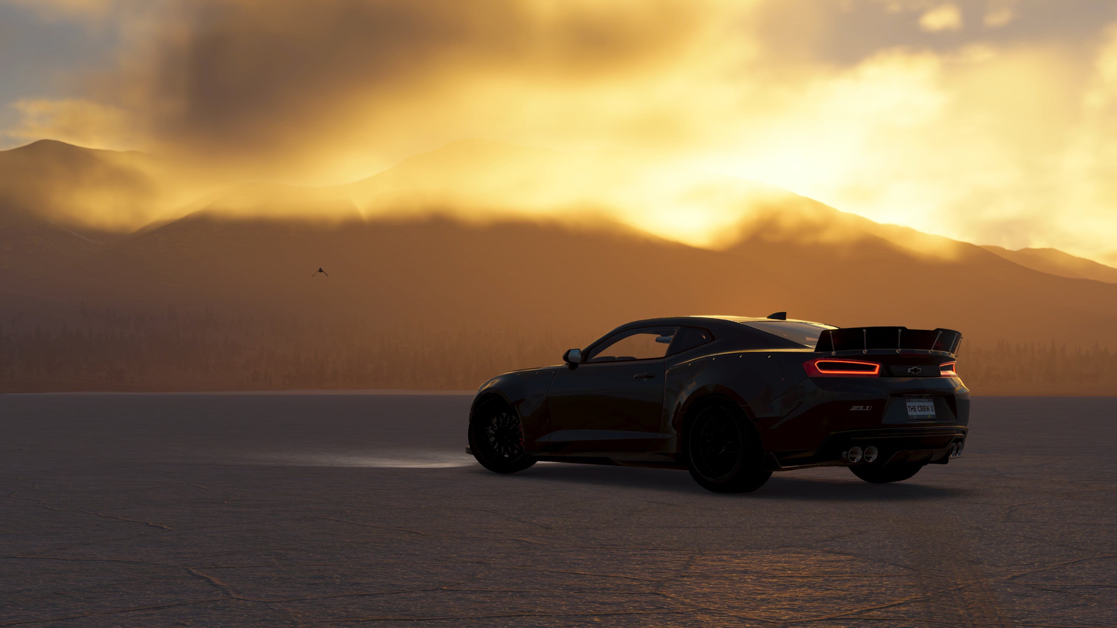 nature, travel, video games, rear angle view, cloud - sky, clouds, mountain range, land vehicle, speed, motor vehicle, car, sunset, mountain, The Crew 2, HD Wallpaper