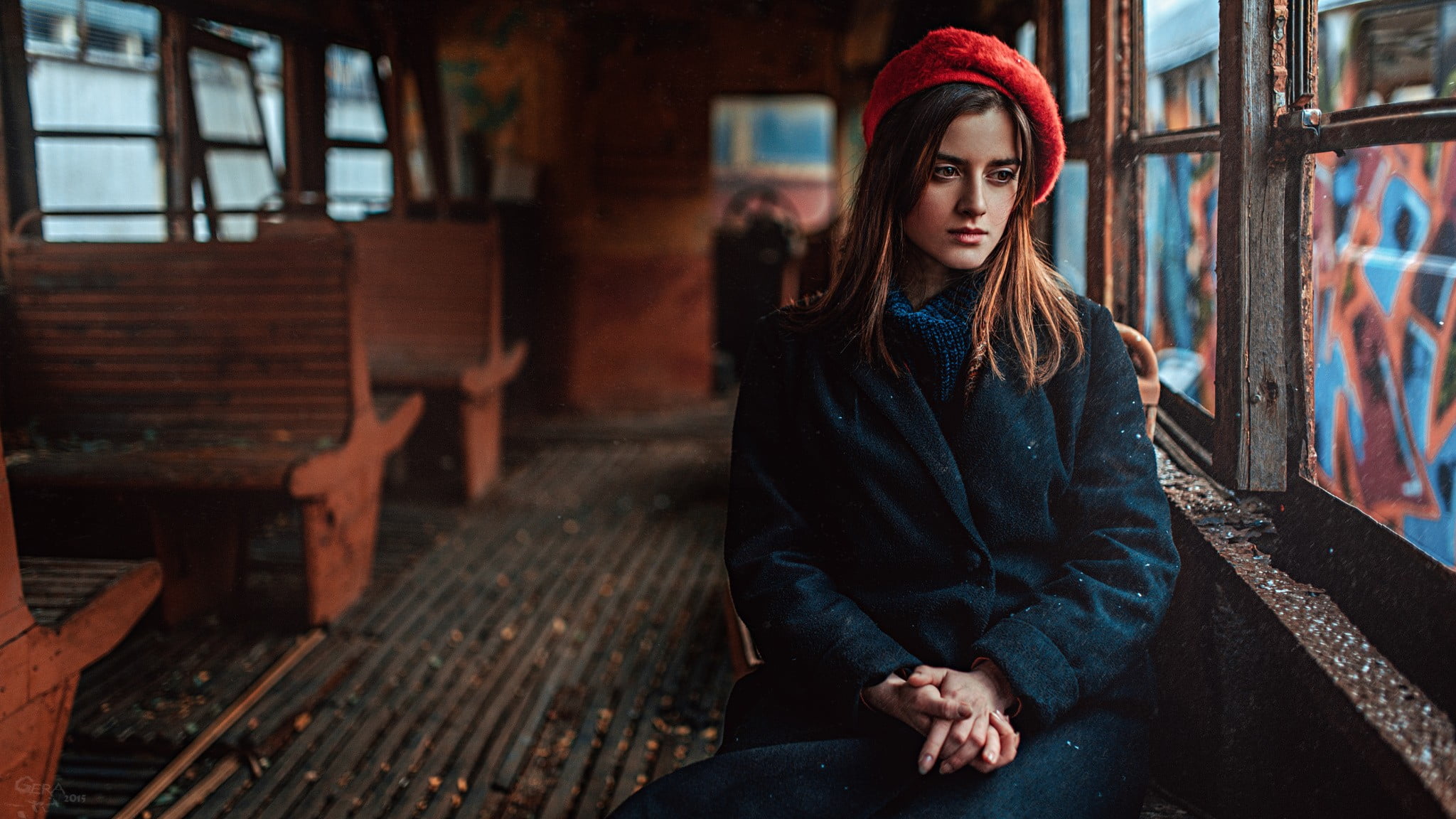 hair, long hair, 1080P, Georgy Chernyadyev, one person, emotion, waiting, hairstyle, adolescence, contemplation, hat, young adult, adult, sadness, clothing, HD Wallpaper