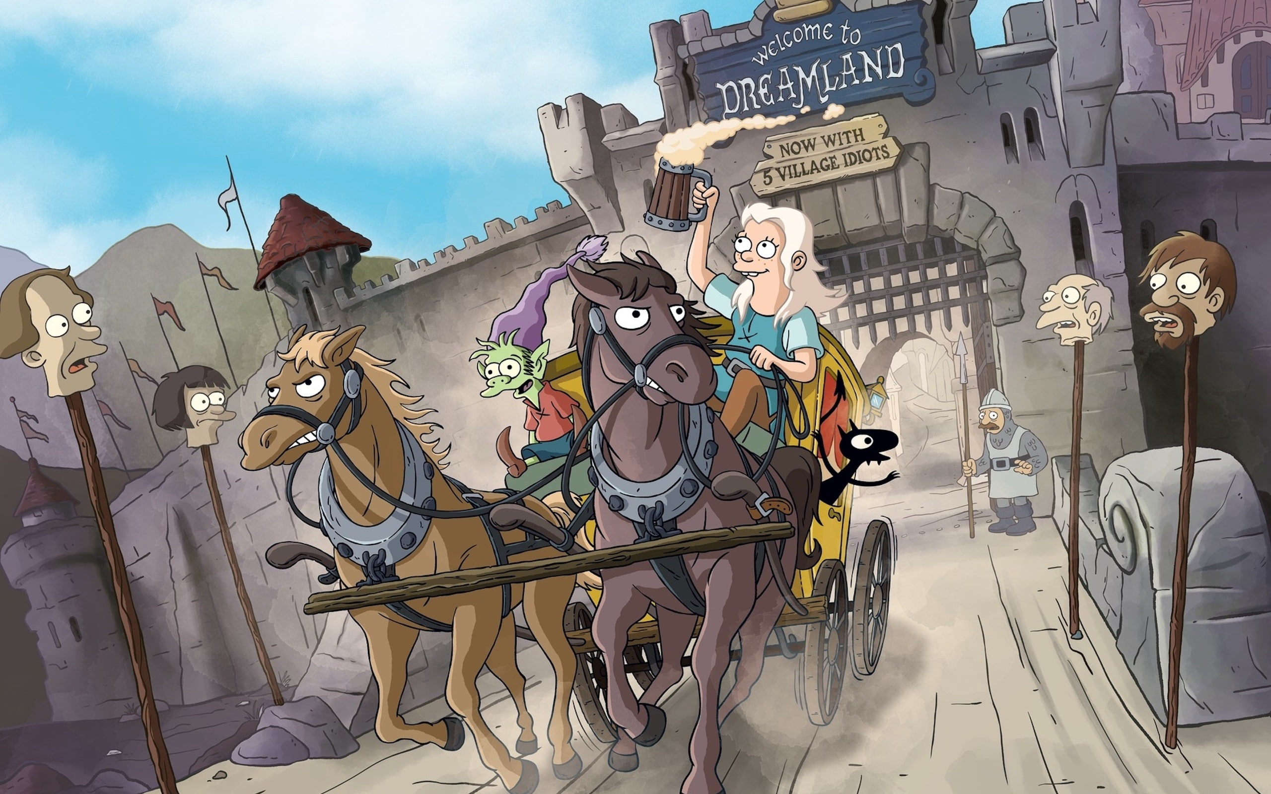 adventure, fantasy animated series, Disenchantment, 2K, Fantasy, Off-color humor, adult animated fantasy sitcom, Black comedy, Disappointment, Comedy, HD Wallpaper