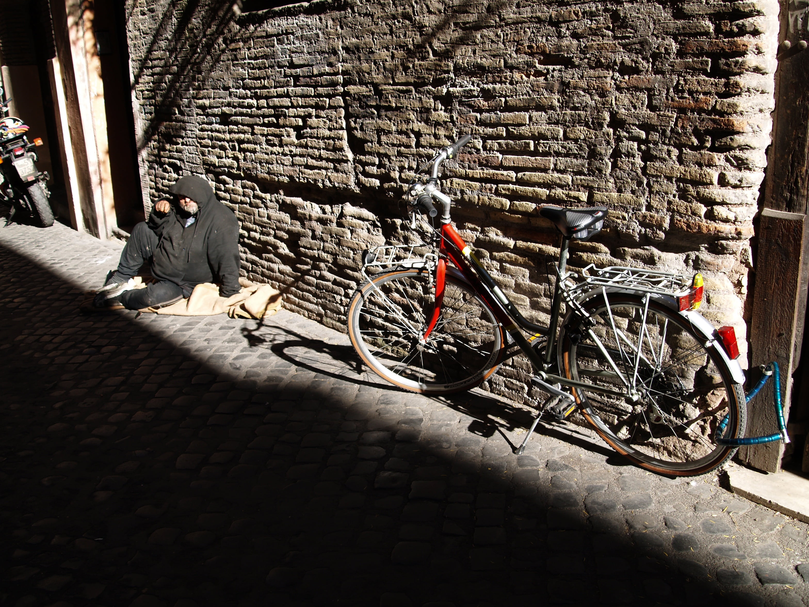 man, help, day, problem, social, italy, land vehicle, depressed, upset, hungry, stone wall, architecture, male, sitting, one person, person, dirty, transportation, HD Wallpaper