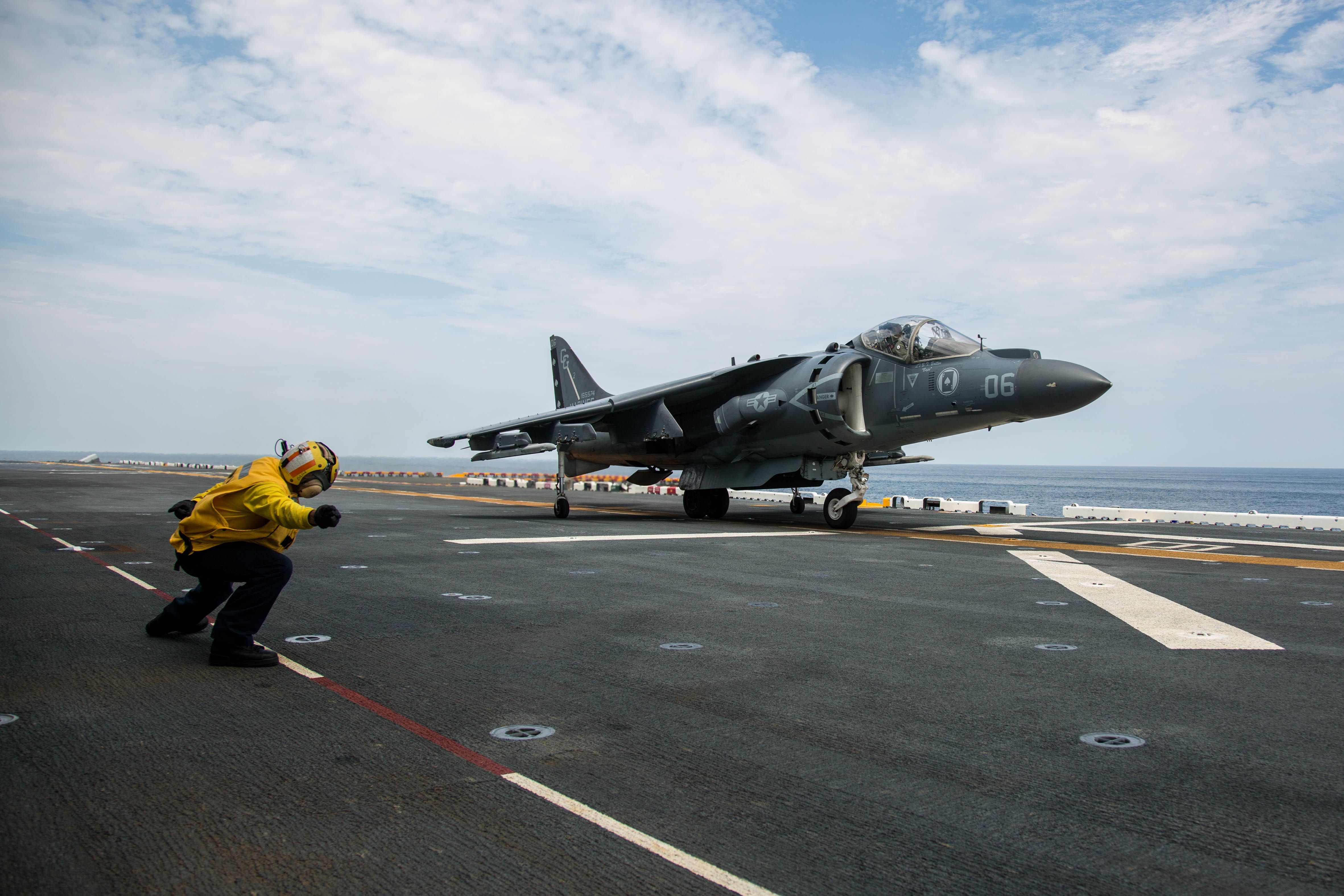 takeoff, plane, mode of transportation, united states marine corps, full length, sky, aviation, guidance, road, b, transportation, Usmc, side view, asphalt, HD Wallpaper