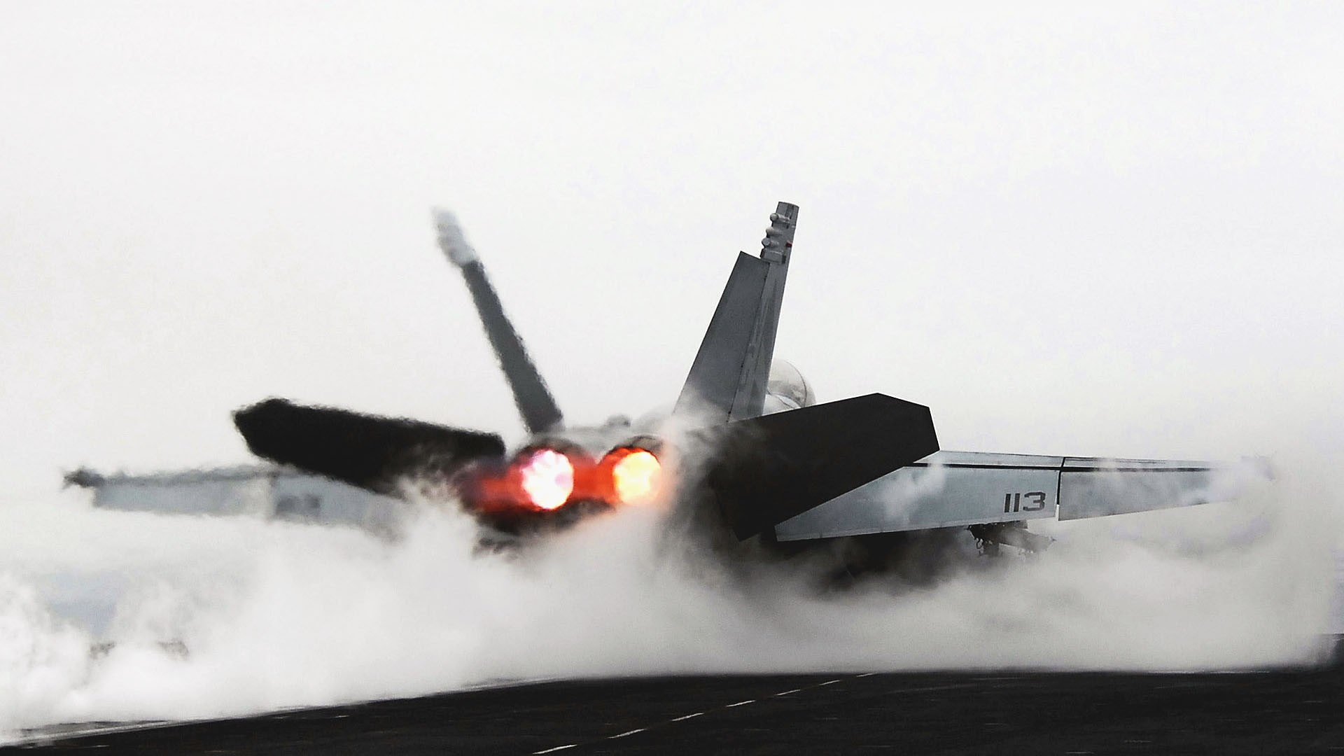 smoke, military aircraft, military, 1080P, aircraft, jets, FA-18 Hornet, United States Navy, aircraft carrier, McDonnell Douglas FA-18 Hornet, HD Wallpaper