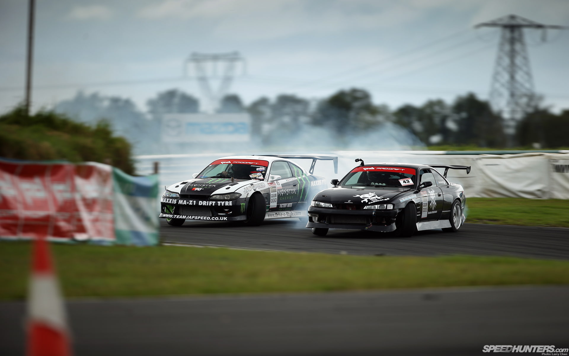 drift, white, racing, tow, 1080P, cars, black, silvia, nissan, hd, HD Wallpaper