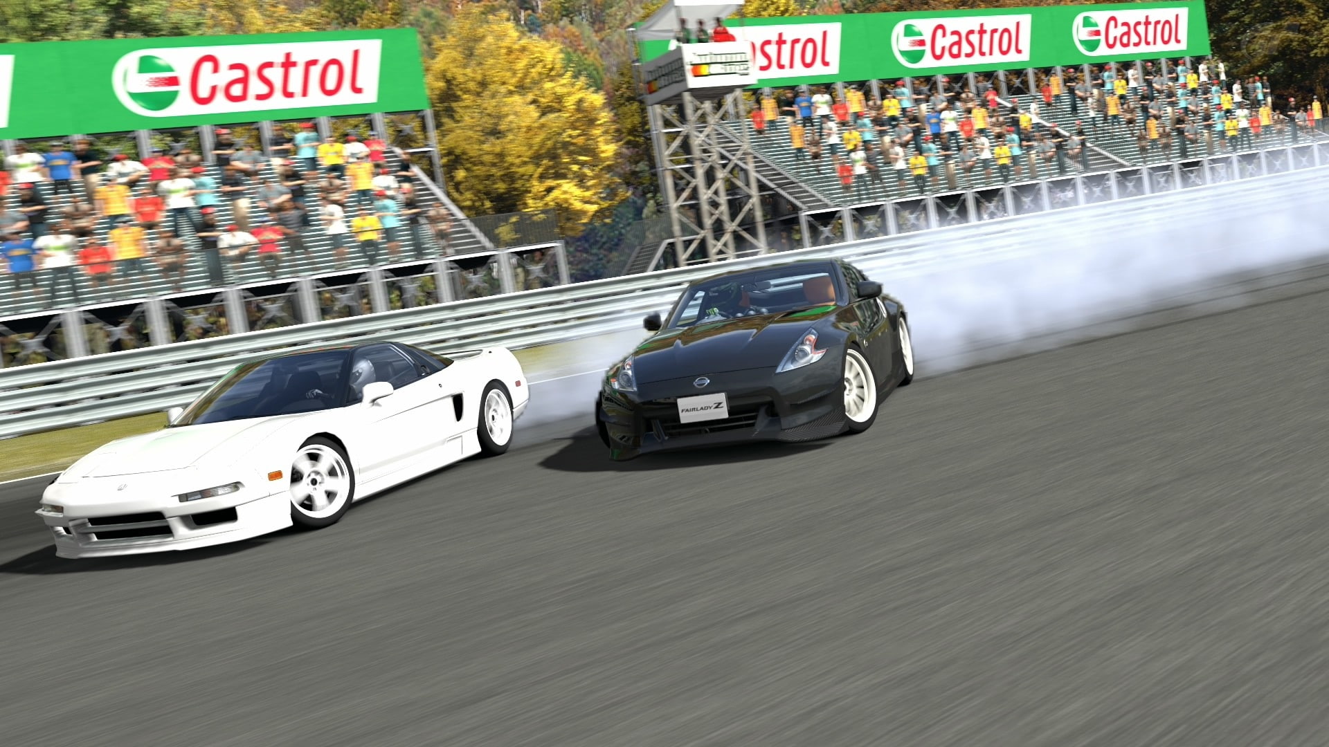 turismo, drifting, nissan, video, 1080P, vehicles, art, d, nsx, gran, nissan 370z, cars, acura nsx, z, hd, Video Games, jdm, Gran Turismo 5, acura, games, HD Wallpaper
