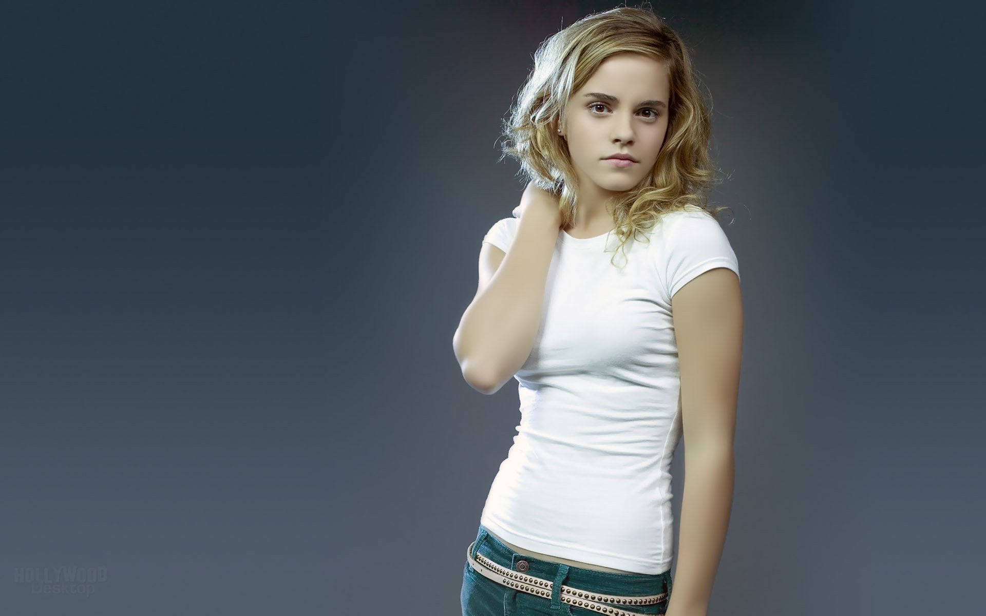 Woman, young adult, indoors, white, s, t, beautiful woman, young women, portrait, hairstyle, studio shot, one person, blond hair, looking at camera, 1080P, HD Wallpaper