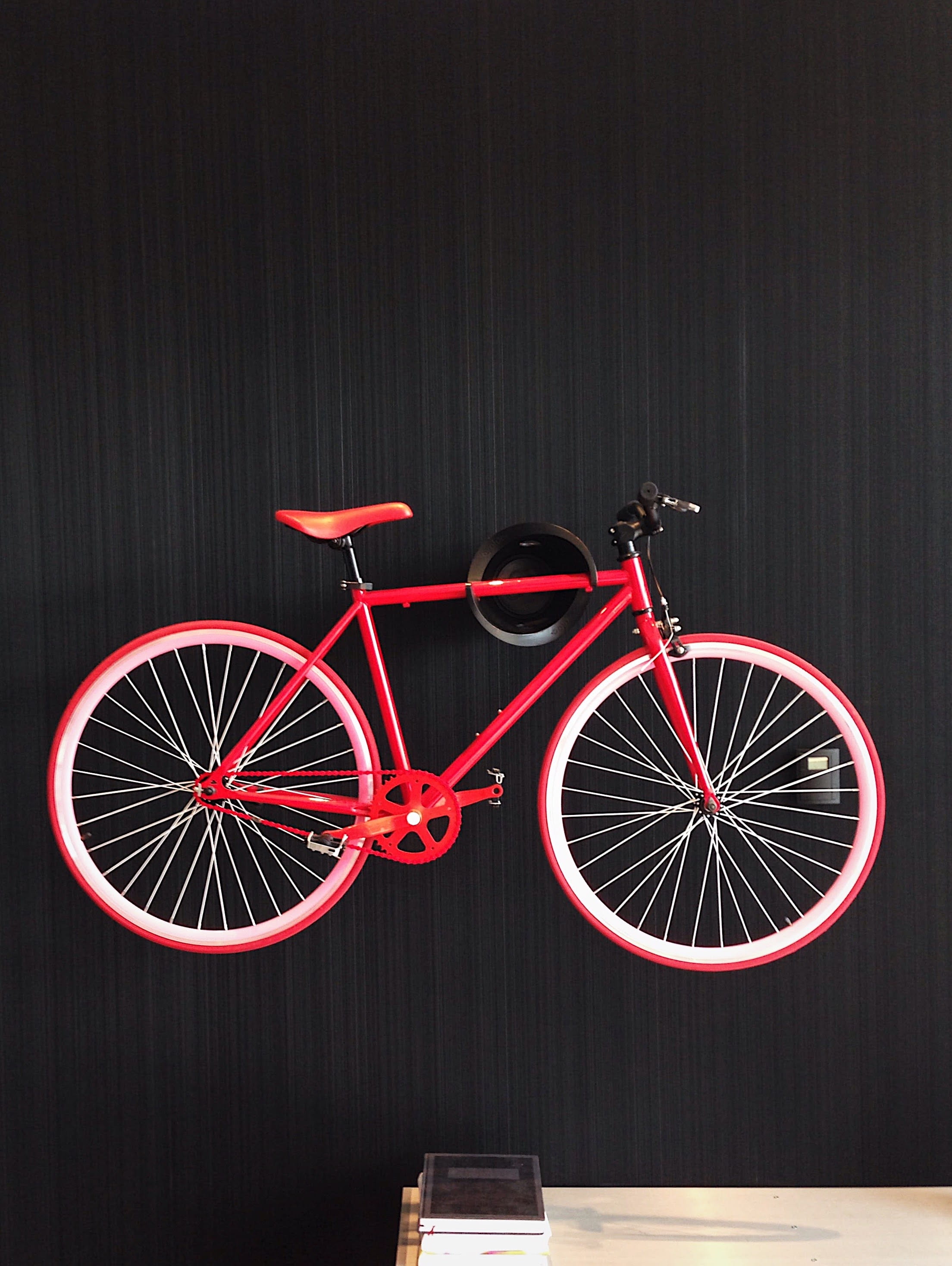 red, no people, wood - material, netherland, decor, built structure, indoors, rotterdam, fixed, tire, close-up, bicycle, land vehicle, mode of transportation, Phone HD Wallpaper