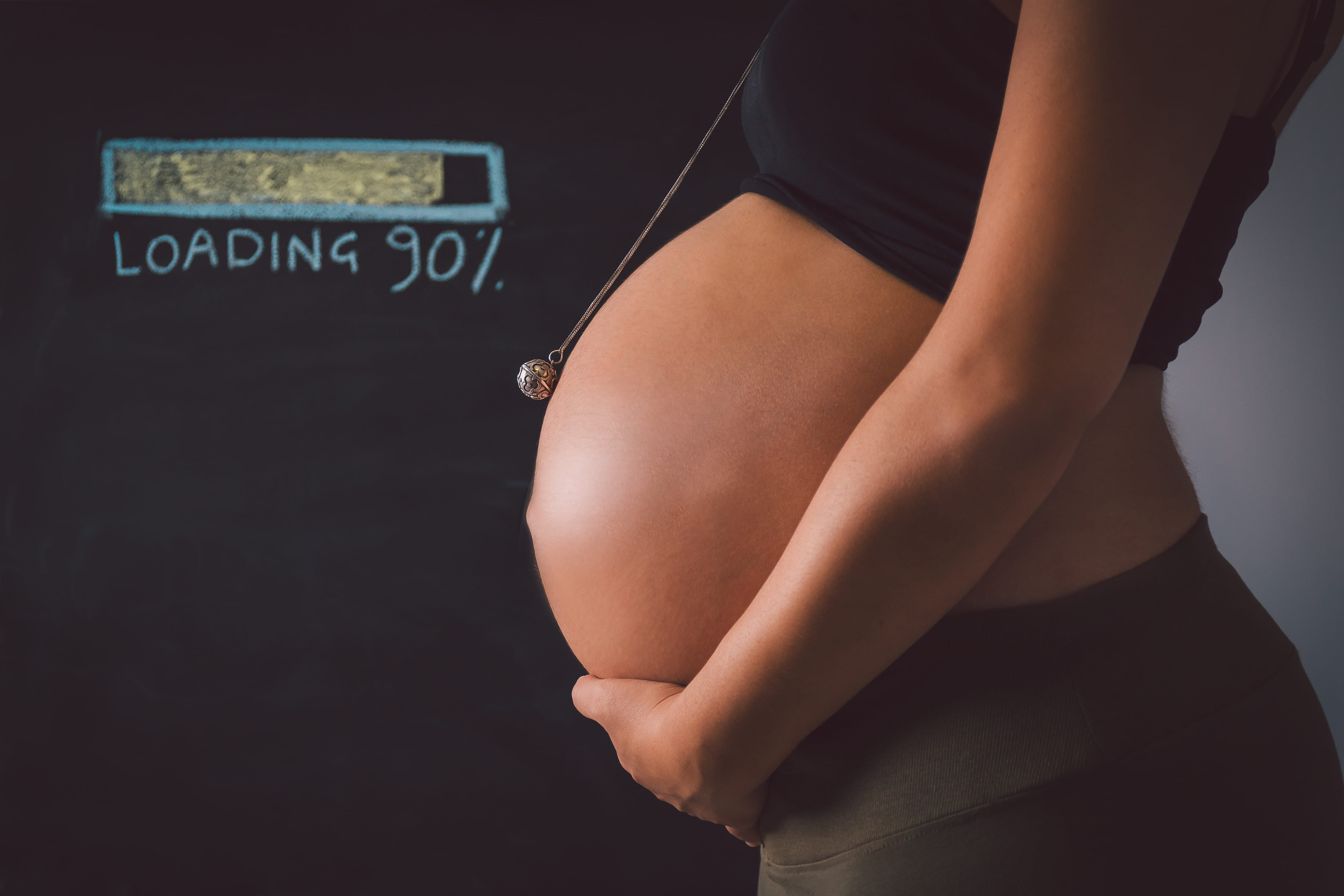 human body part, studio shot, clothing, indoors, skin, one person, baby, tummy, females, child, women, young adult, text, human limb, mother, black background, HD Wallpaper