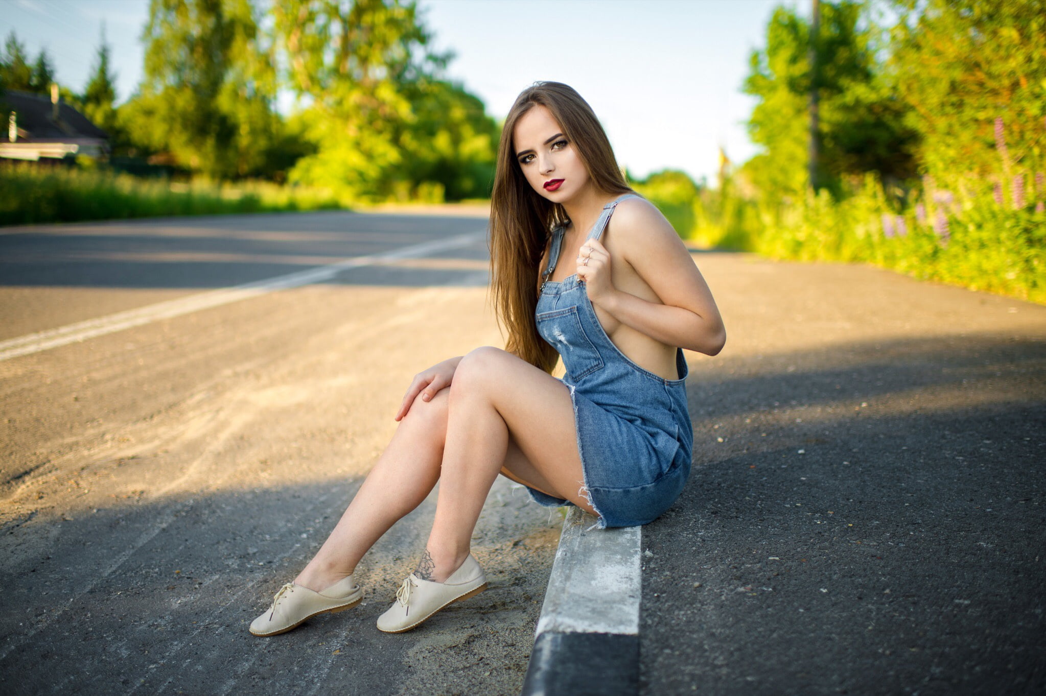 Sasha Okhotskiy, Maxim Romanov, Girl, sitting, 1080P, HD Wallpaper
