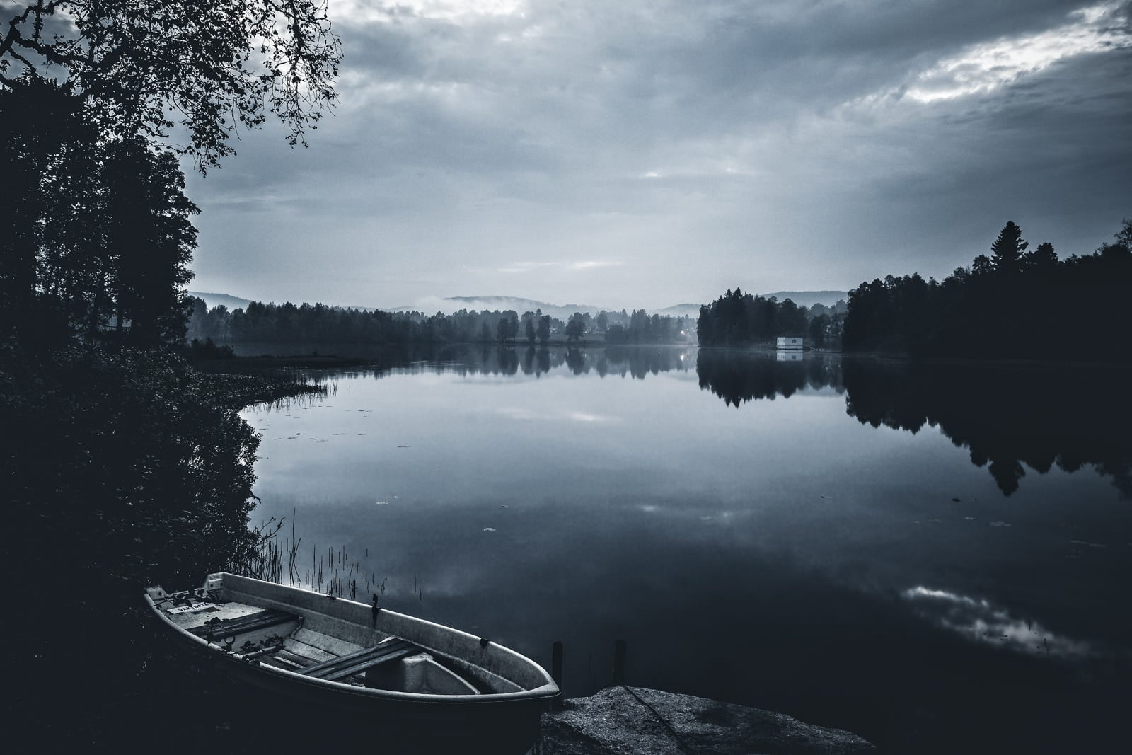 day, tranquil scene, non-urban scene, black, nautical vessel, water, transportation, landscape, sky, boat, white, cloud - sky, outdoors, idyllic, reflection lake, HD Wallpaper