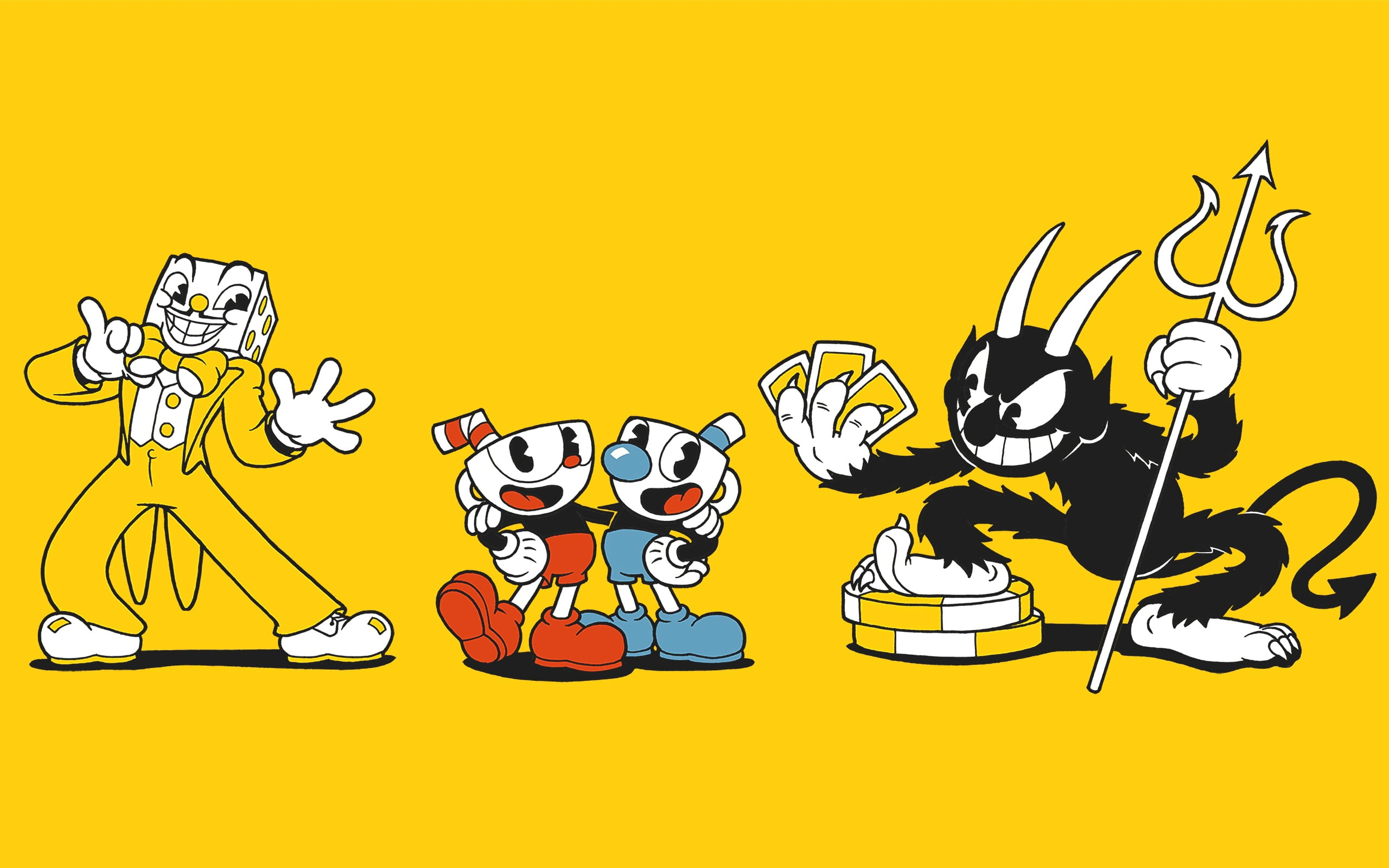 Cuphead, CASCO-voice brothers, 2K, minimalism, toon, different, HD Wallpaper