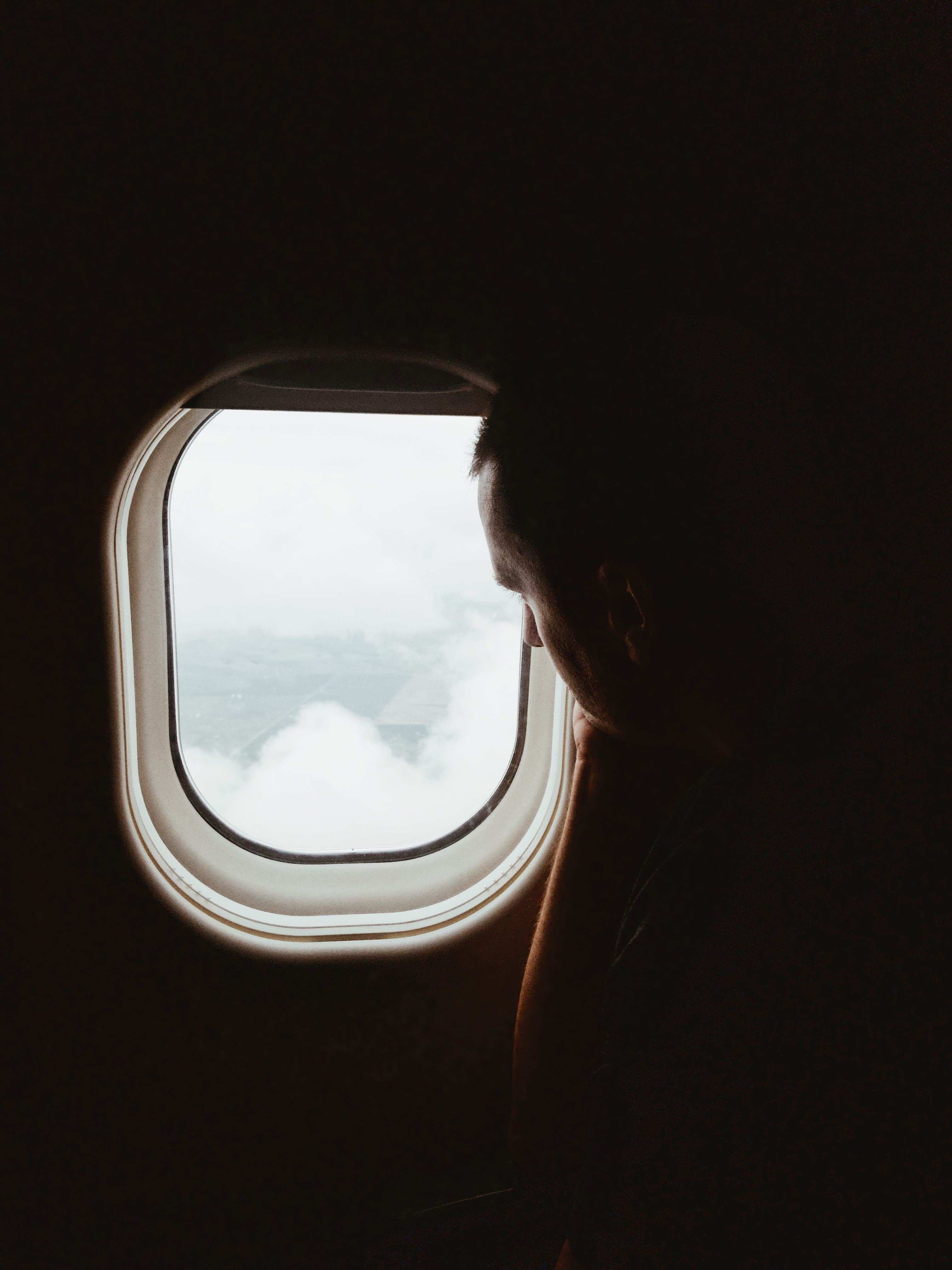 view, man, cloud, looking out, one Person, thought, airplane, transport, explore, outdoors, looking Through Window, women, adult, plane, 4K, commercial Airplane, Phone HD Wallpaper