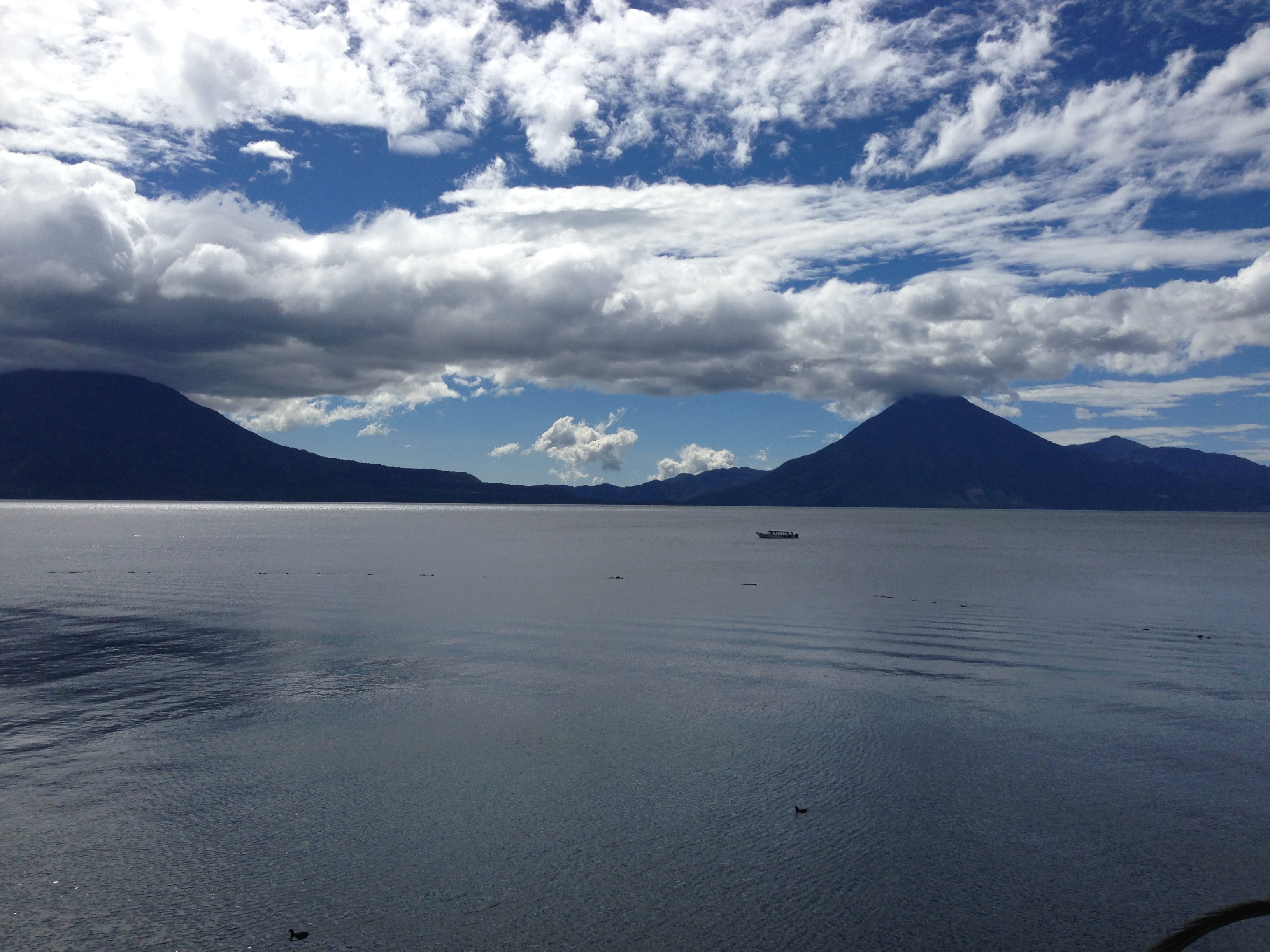 land, sea, sky, lake, mountain peak, nature, lago atitlan, no people, mountain range, day, water, scenics - nature, beauty in nature, waterfront, non-urban scene, HD Wallpaper