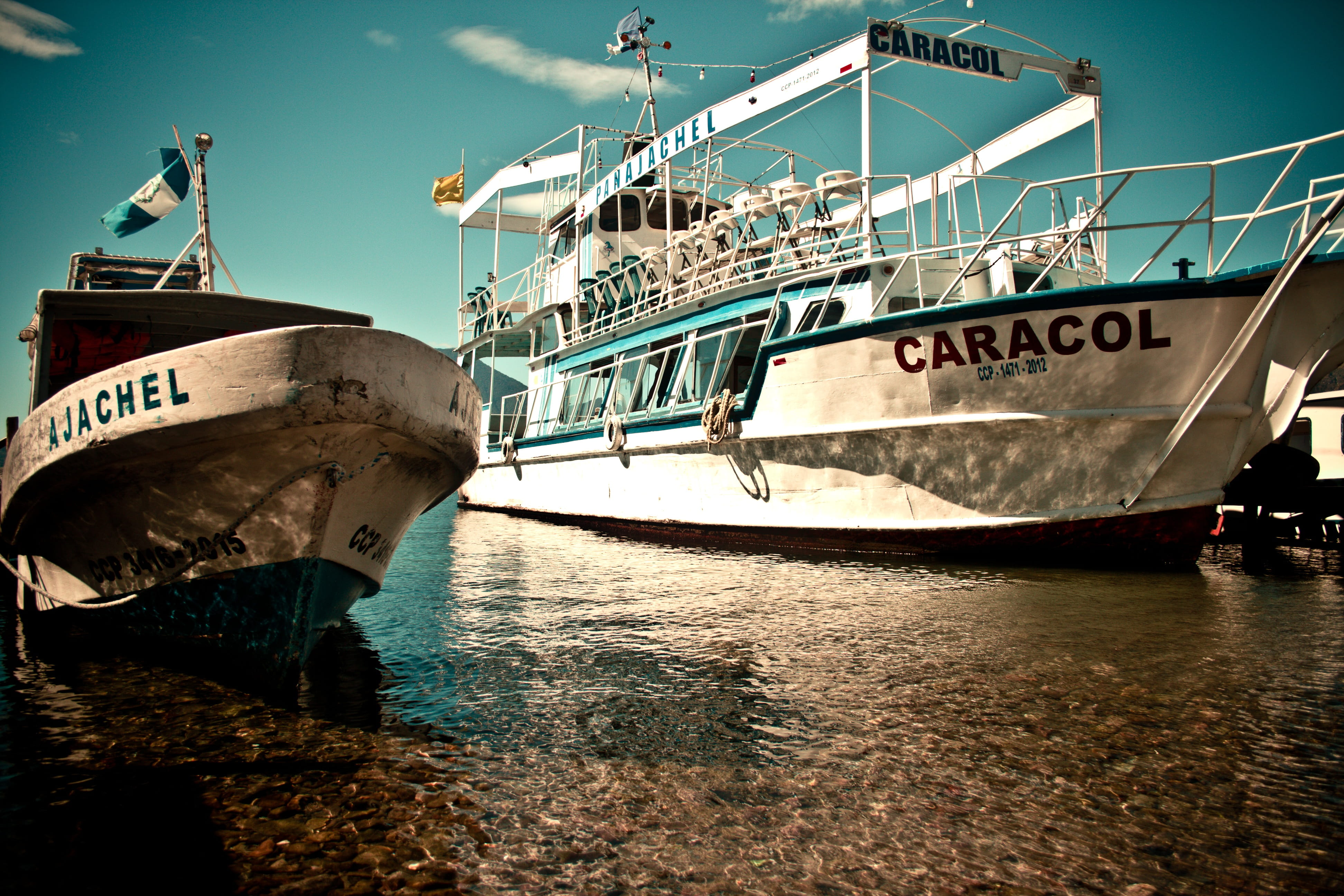 panajachel, sinking, beauty, moored, maya, guatemala, abandoned, western script, crystal, transportation, nature, ship, water, mode of transportation, beach, HD Wallpaper
