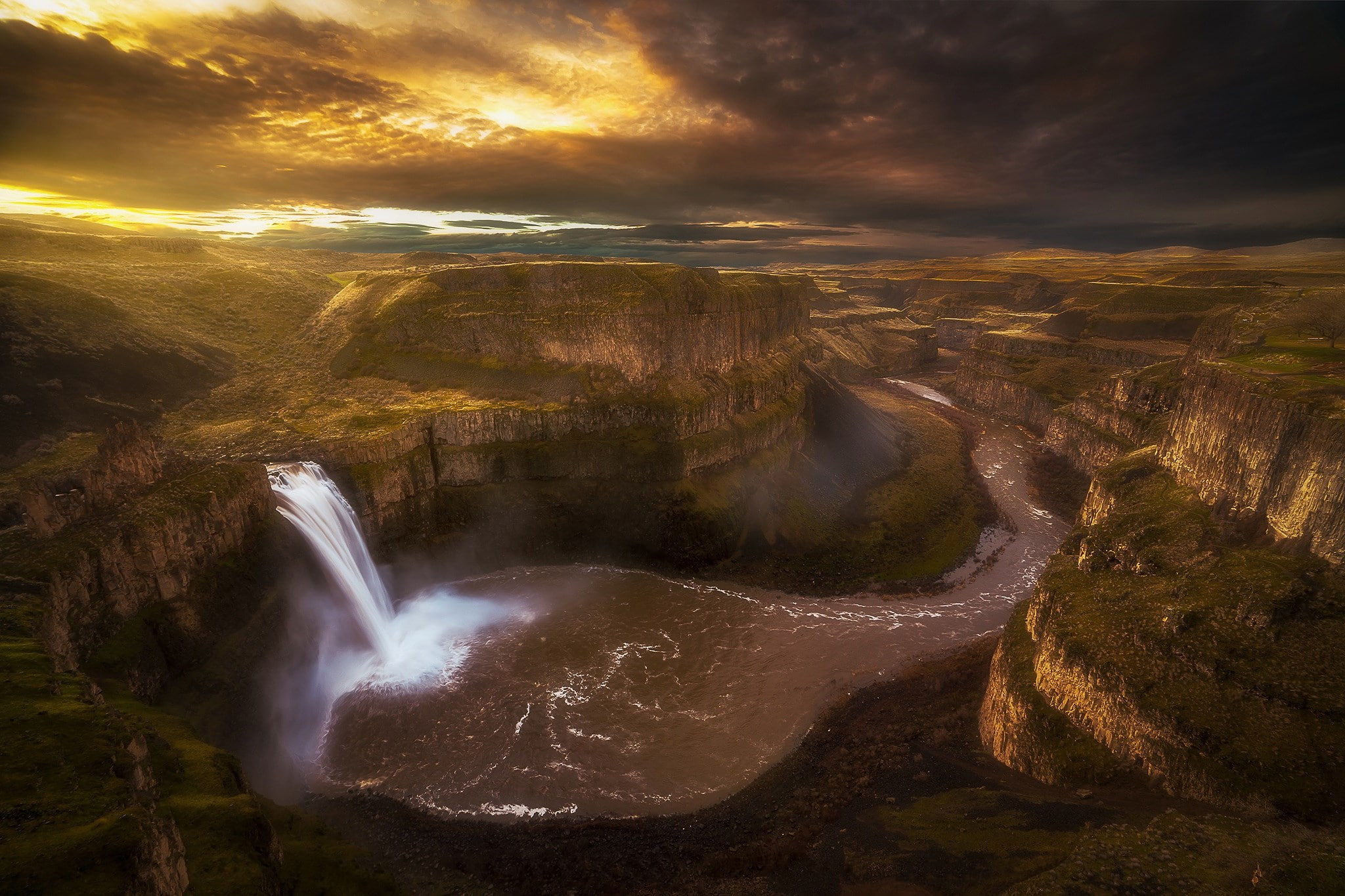 beauty in nature, water, cloud - sky, power in nature, flowing, 1080P, environment, scenics - nature, rock, idyllic, non-urban scene, travel destinations, HD Wallpaper