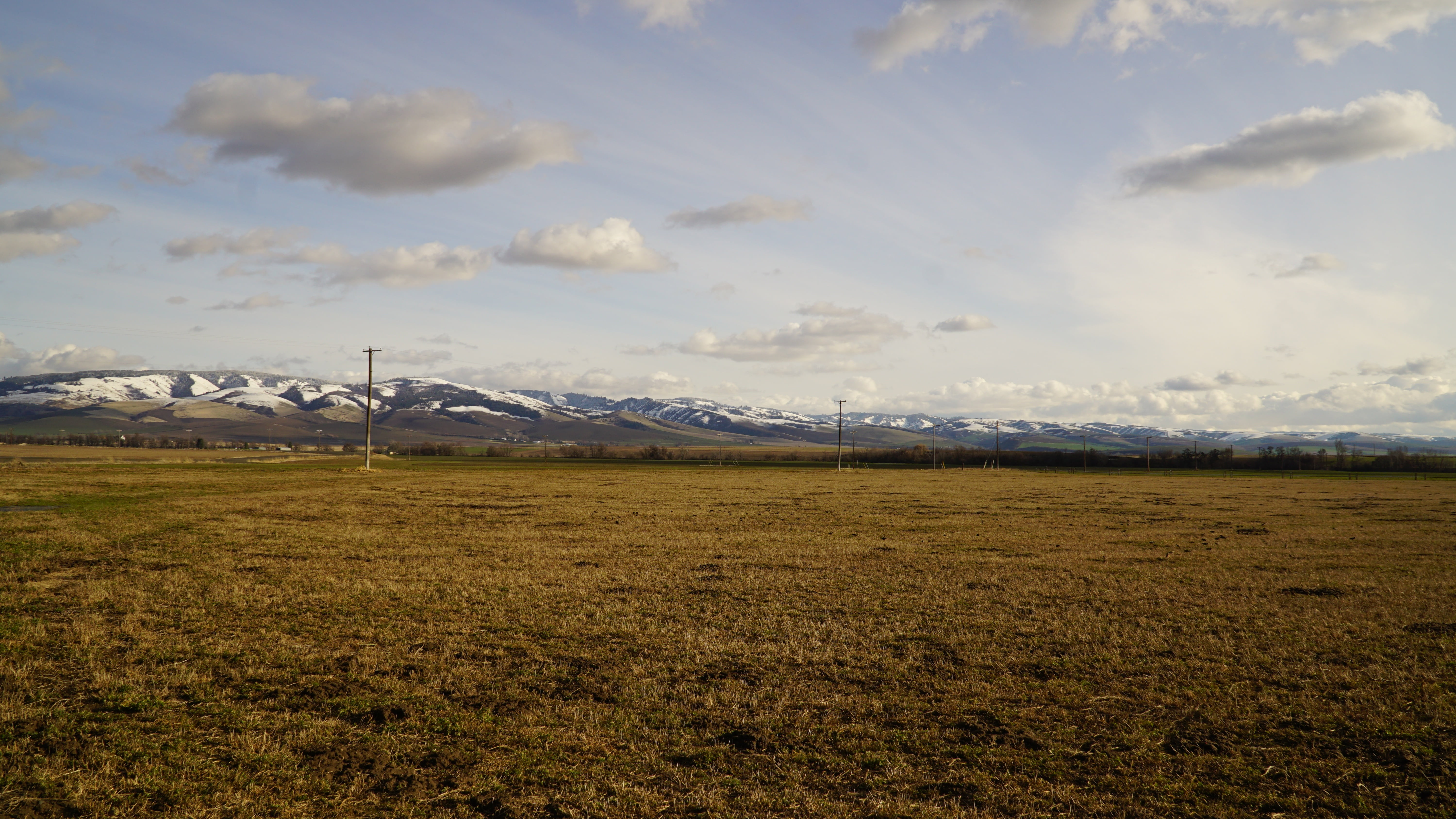 valley, snow, pacific, state, mountains, rural, sunny, countryside, february, blue, scenics, county, cloud - sky, january, landscape, panorama, floodplain, HD Wallpaper