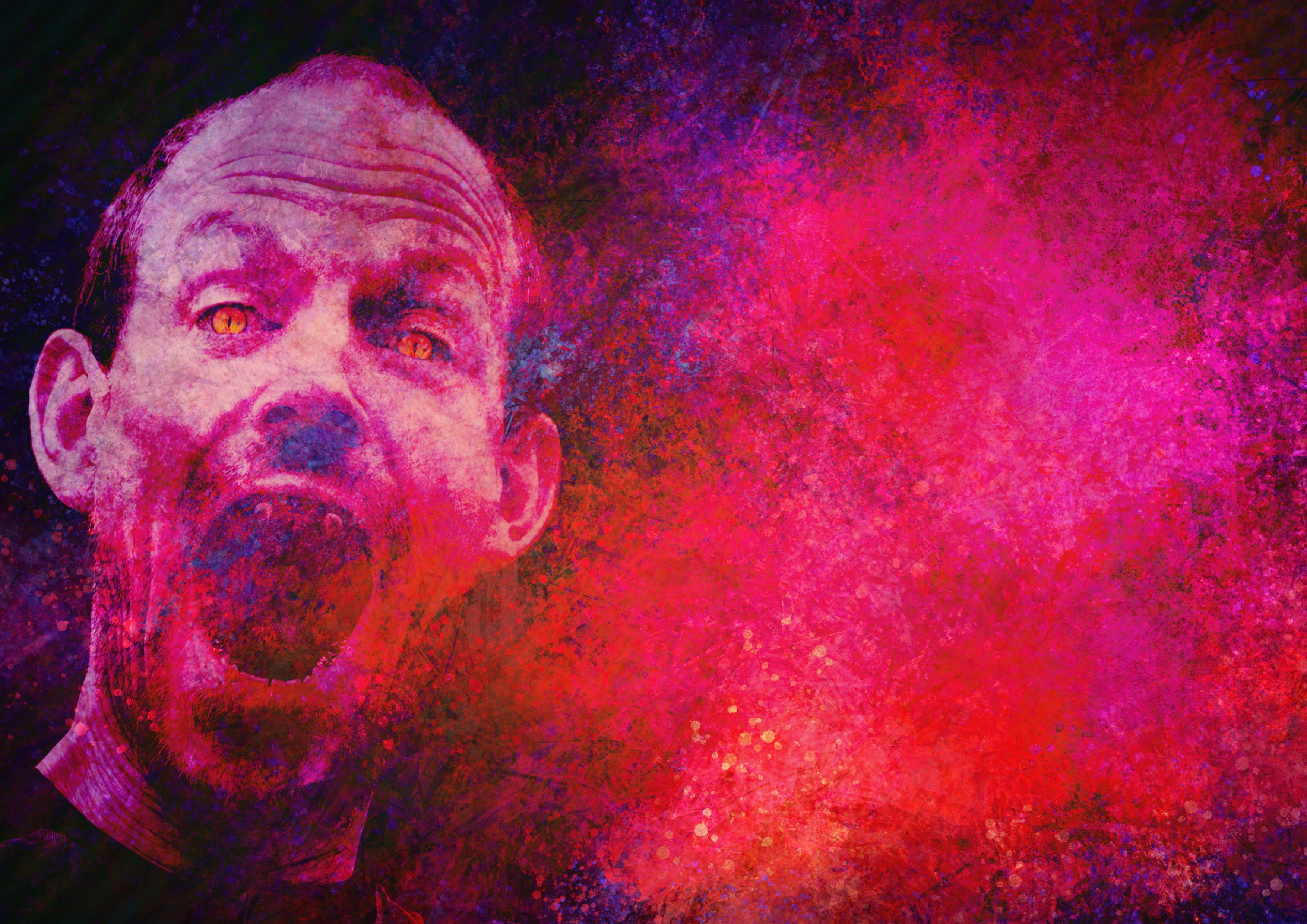 weird, studio shot, panic, one person, headshot, looking at camera, man, powder paint, men, background, höllenangst, 2K, stains, creepy, schreck, monster, HD Wallpaper