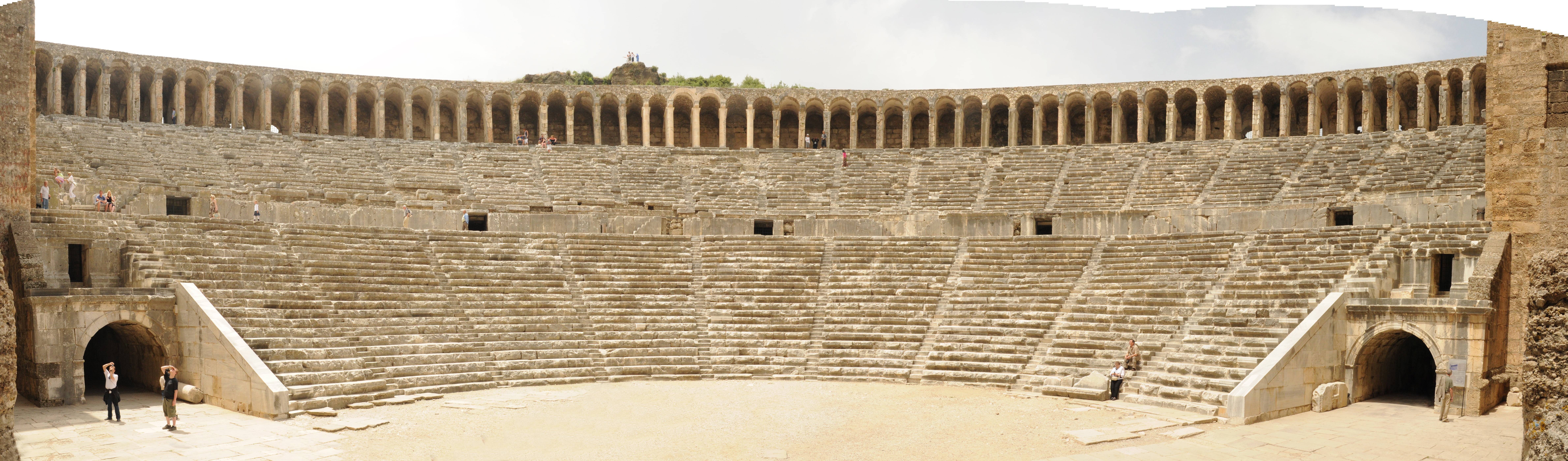 dome, stadium, ancient civilization, built structure, gladiator, amphitheater, sport, ancient, tourism, day, archaeology, nature, architecture, turkey, HD Wallpaper