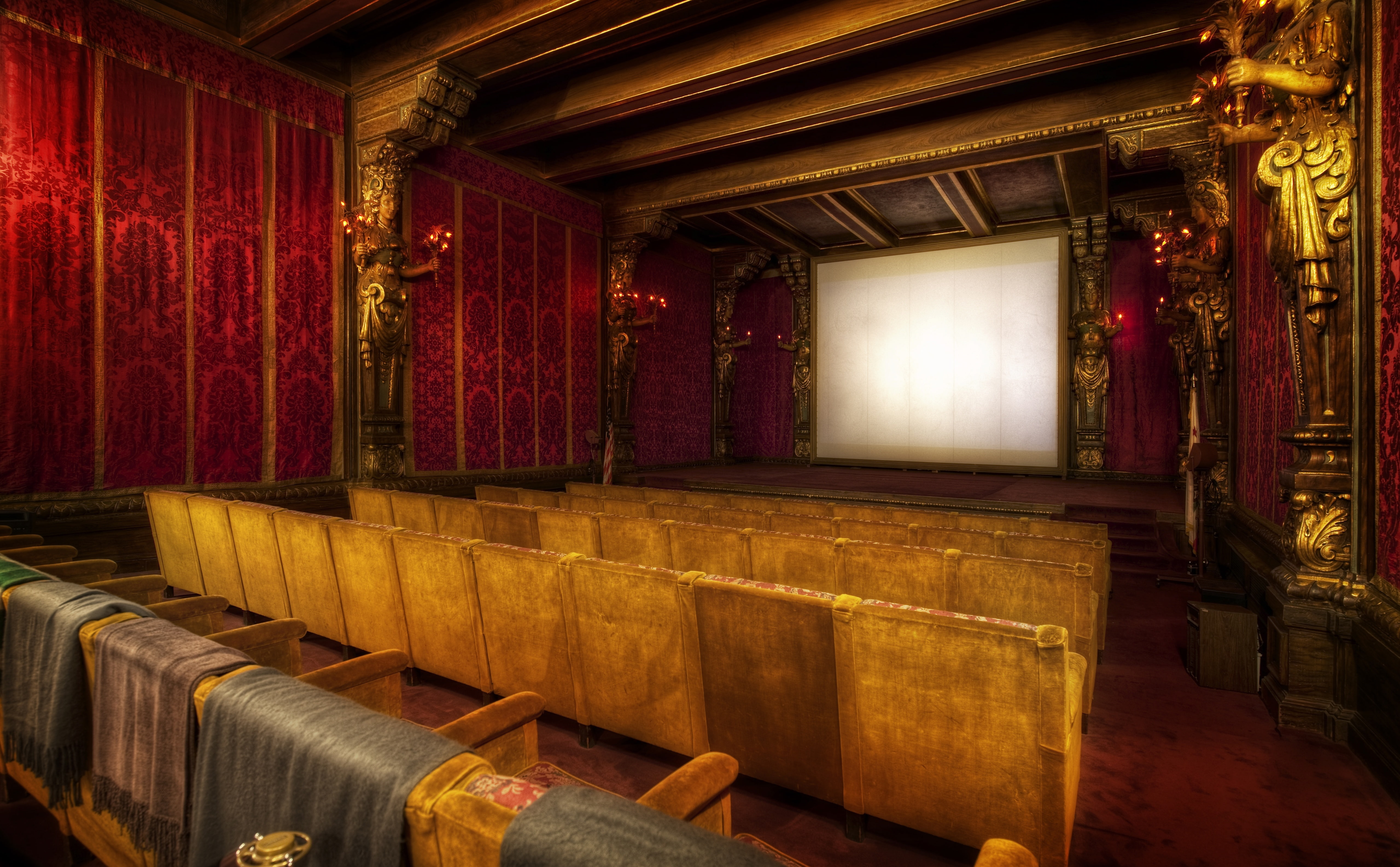wealth, stage, building, home, built structure, wood - material, seat, ornate, luxury, place of worship, Theater, Movie, arts culture and entertainment, HD Wallpaper
