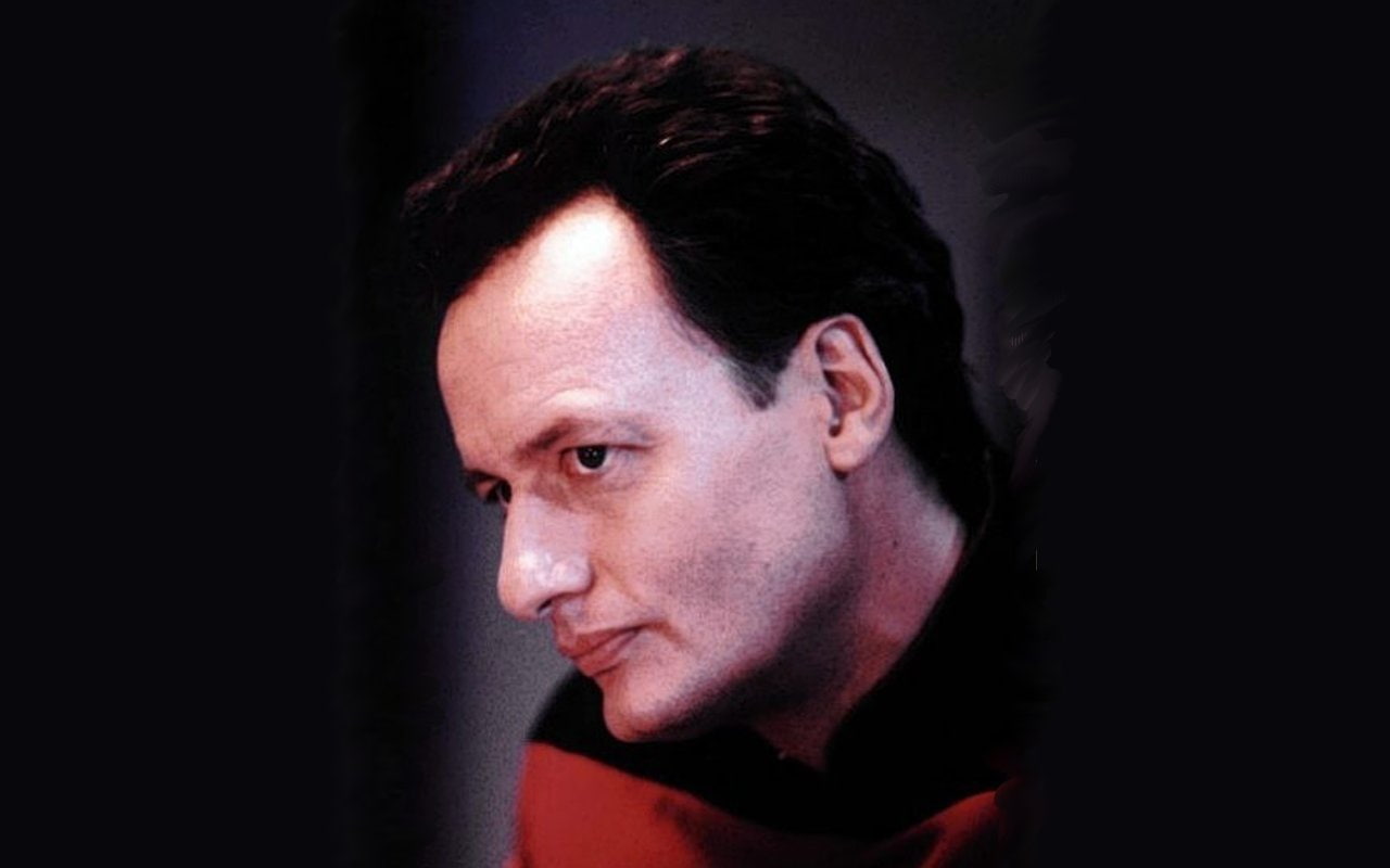 looking, contemplation, black background, one person, depression - sadness, human body part, Star Trek: The Next Generation, sadness, emotion, mid adult, HD Wallpaper