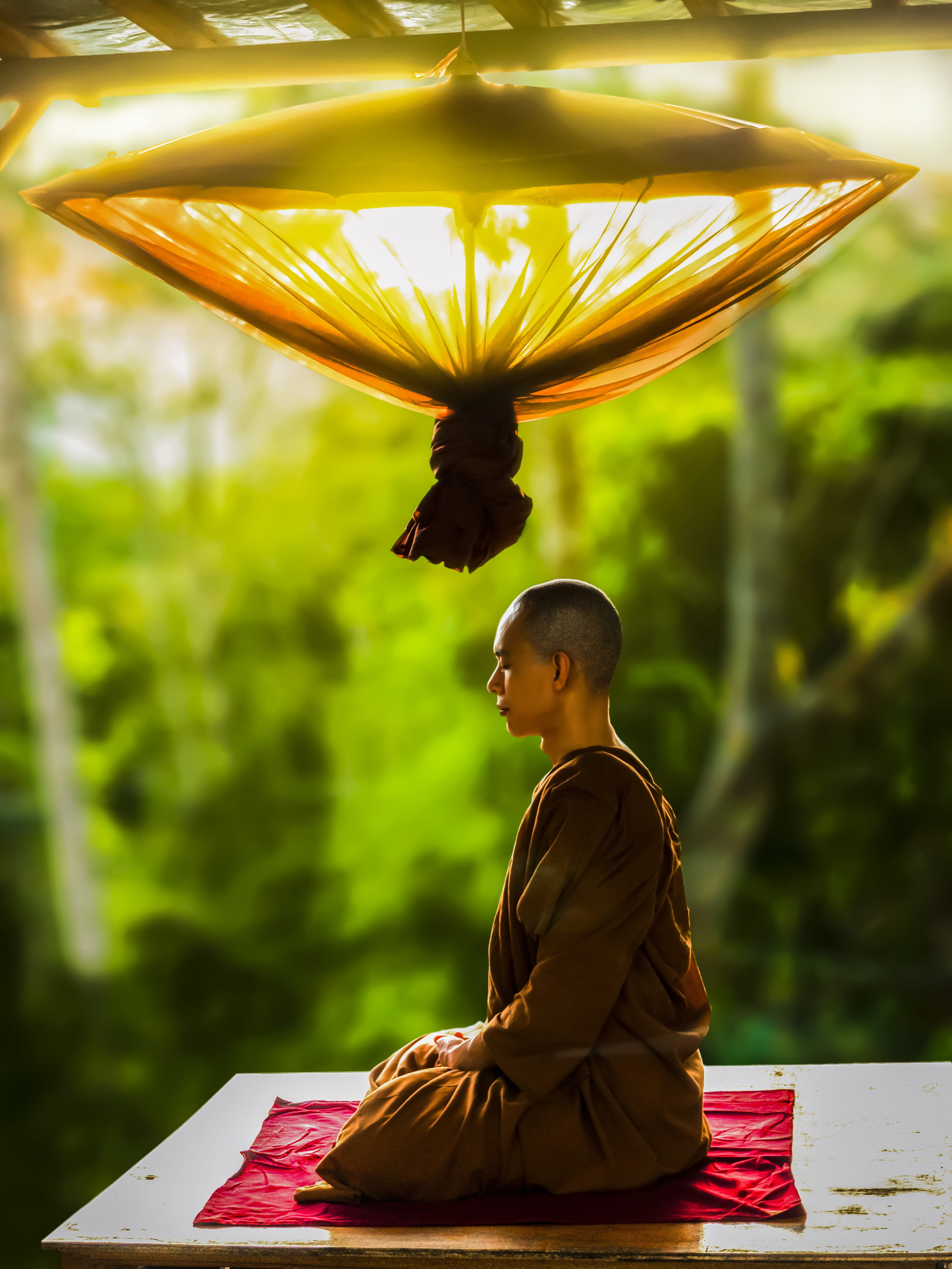 monk, man, religion, one person, recreation, meditating, culture, traditional clothing, place of worship, worship, 4K, tradition, spiritual, peace, Buddhism, Phone HD Wallpaper