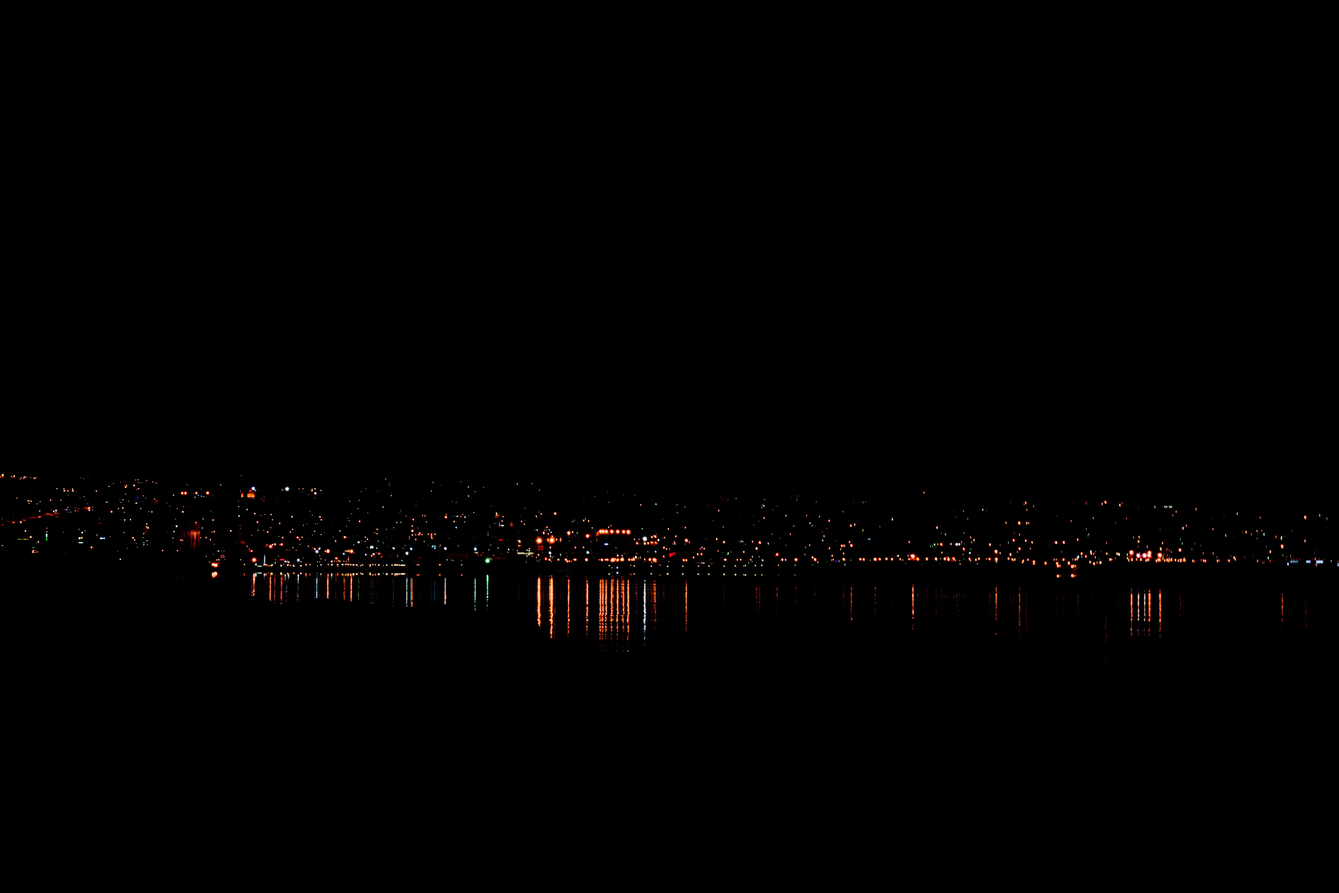 night city, architecture, duluth, sky, nature, copy space, dark, city, building, minnesota, illuminated, high angle view, clear sky, night, building exterior, HD Wallpaper