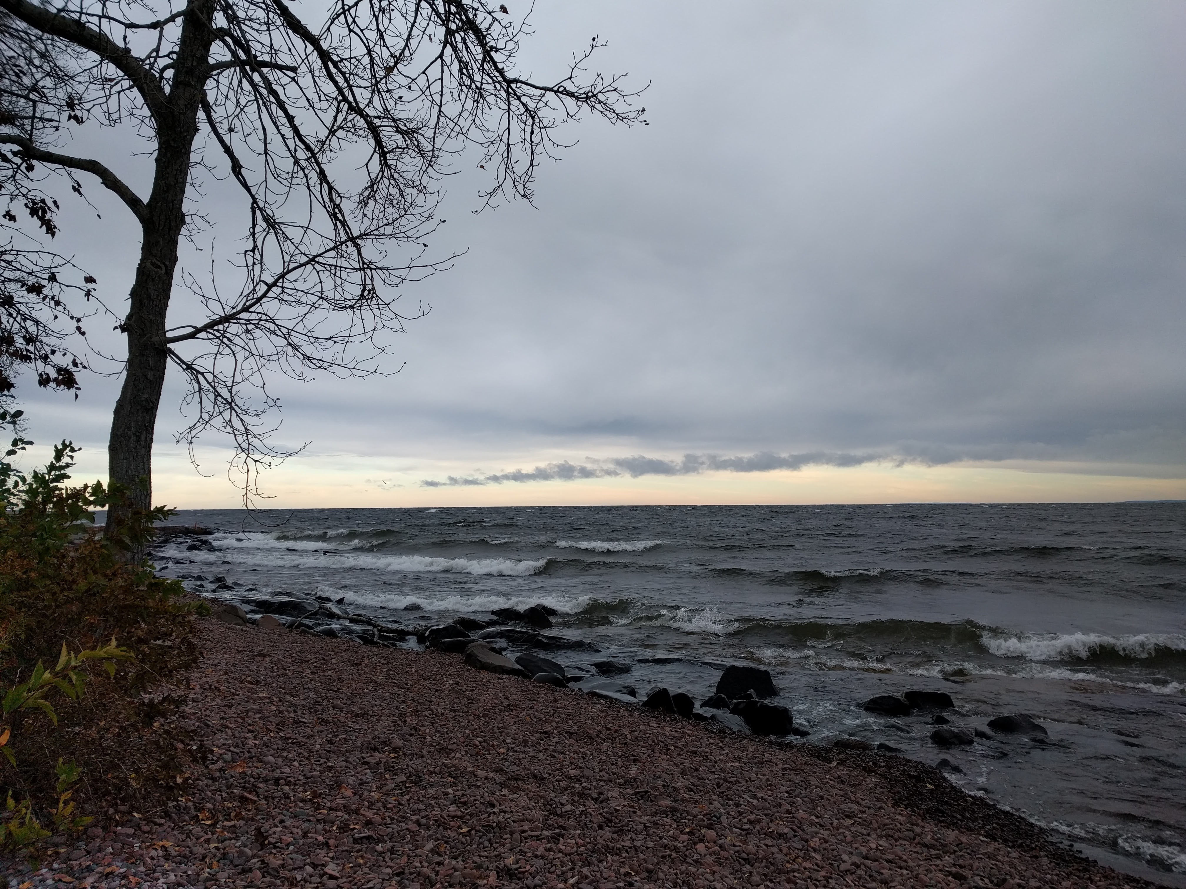 tranquility, sky, cloud - sky, wave, no people, water, scenics - nature, sea, outdoors, horizon over water, duluth, nature, tree, horizon, 4K, beauty in nature, HD Wallpaper