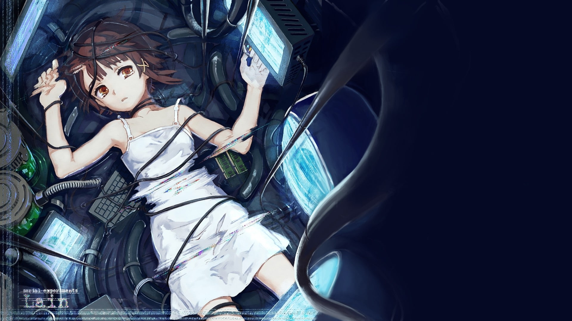Lain Iwakura, 1080P, anime, anime girls, Serial Experiments Lain, HD Wallpaper