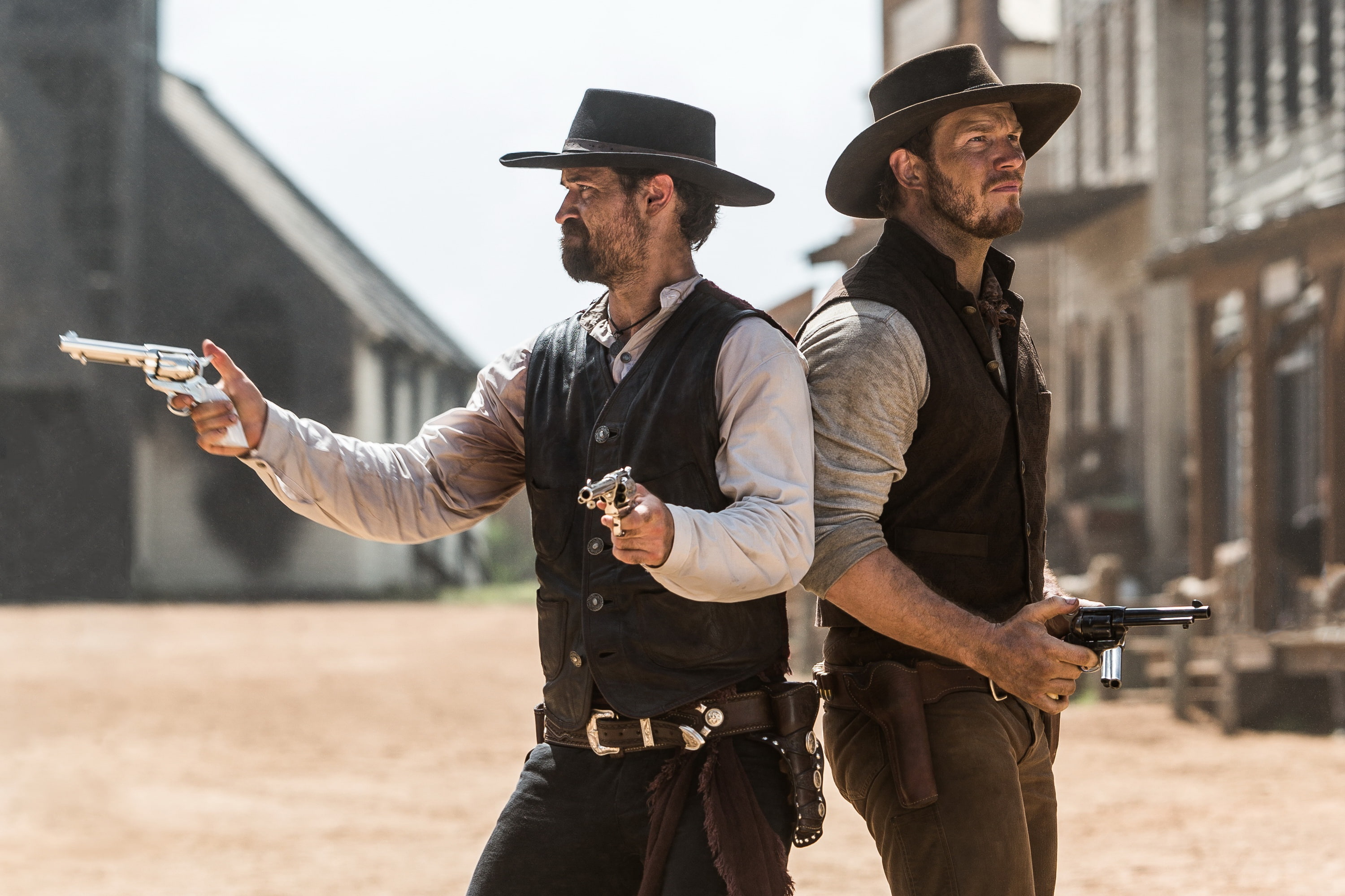 2K, revolvers, Manuel Rulfo, Western, cowboys, Chris Pratt, The Magnificent Seven, hats, HD Wallpaper