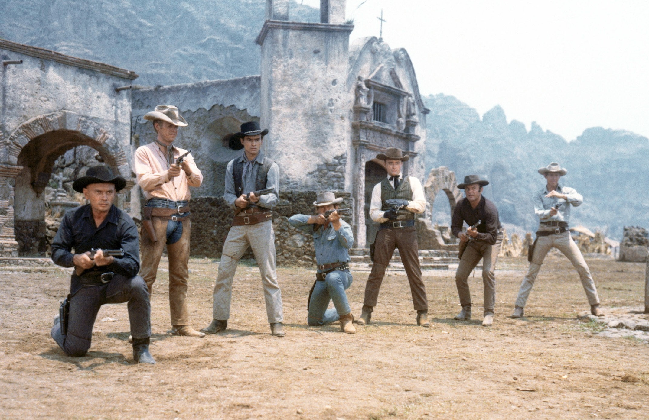 young men, men, full length, real people, young adult, standing, day, sitting, group of people, crowd, people, outdoors, the magnificent seven, adult, casual clothing, HD Wallpaper