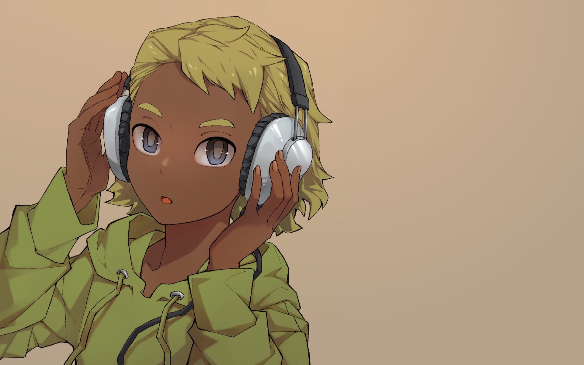 Doumeki (Eizouken), simple background, Eizouken ni wa Te wo Dasu na!, 1080P, anime girls, anime, HD Wallpaper