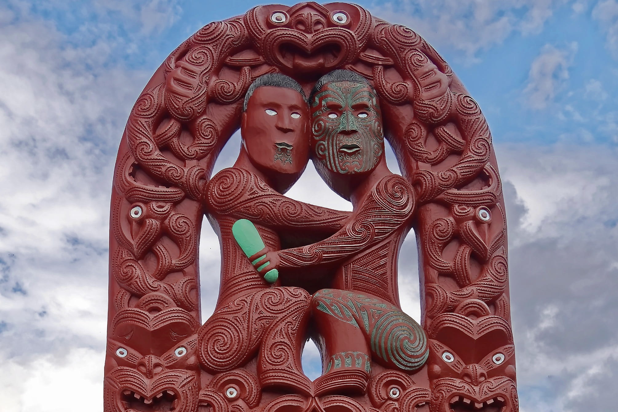 maori, ornate, north island, representation, day, sky, sculpture, no people, close-up, cloud - sky, religion, rotorua, art, spirituality, statue, creativity, HD Wallpaper